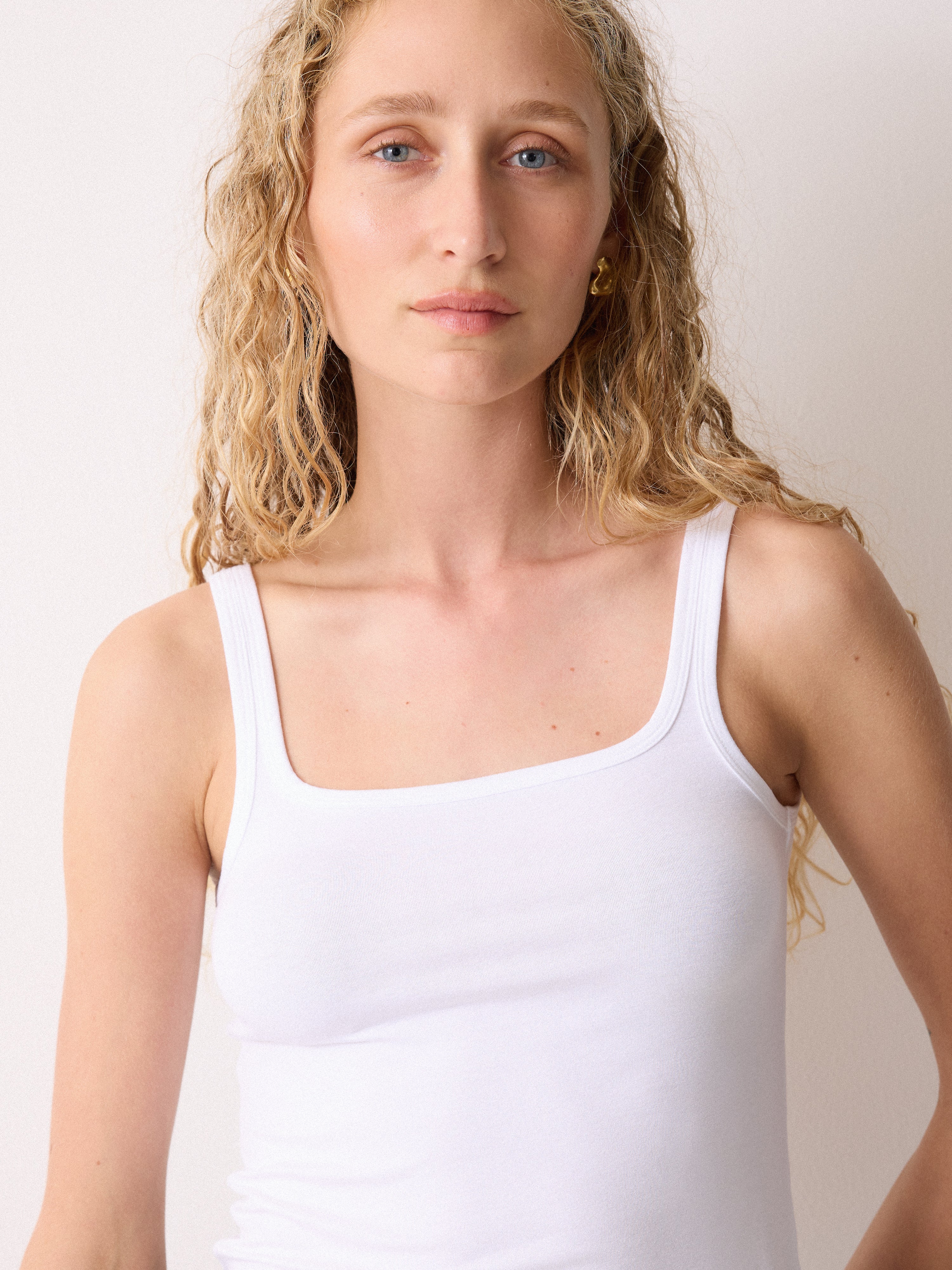 Square Neck Layering Tank | White - Image 3