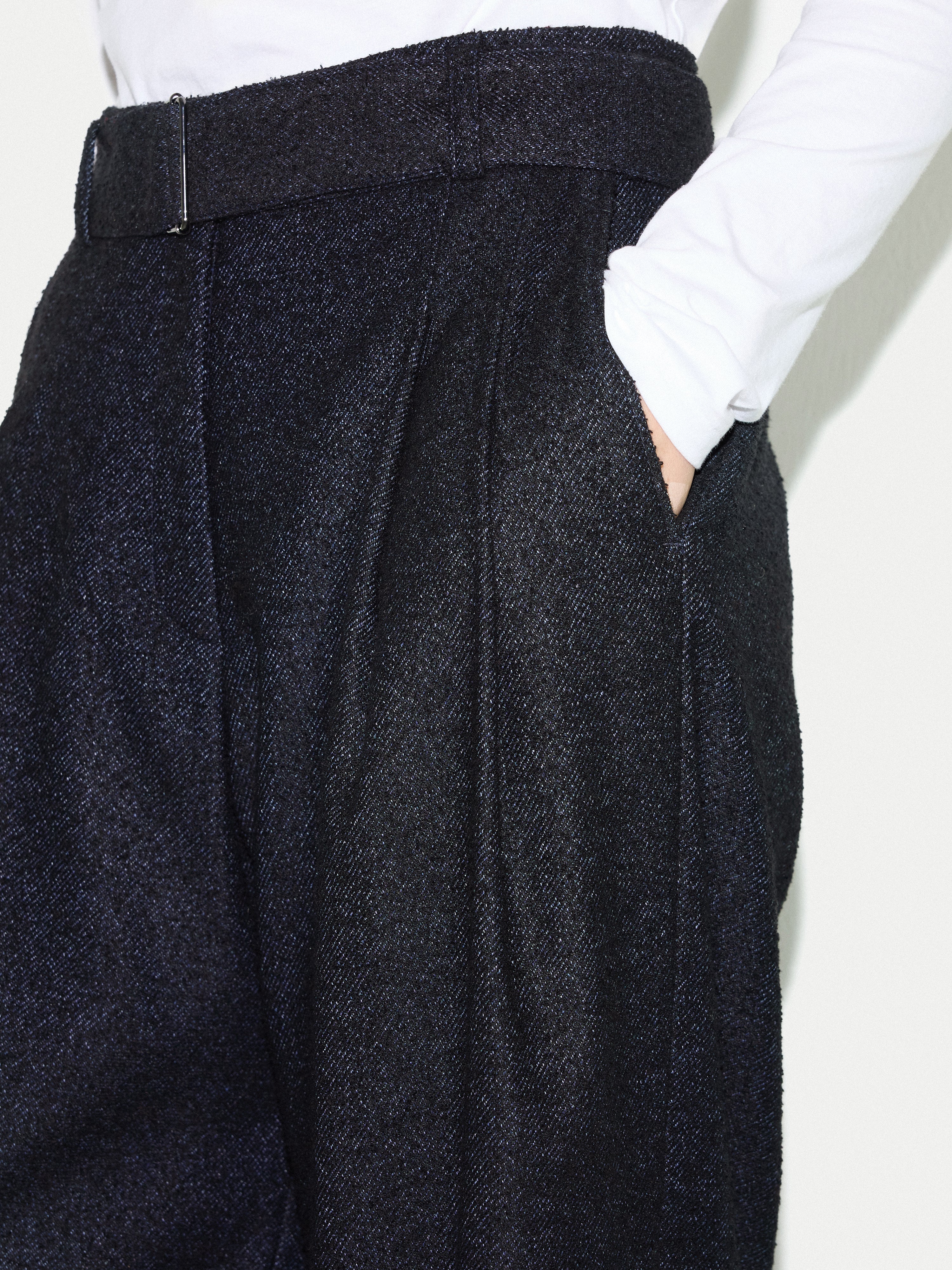 Stanley Flecked Belted Trouser | Navy - Image 4
