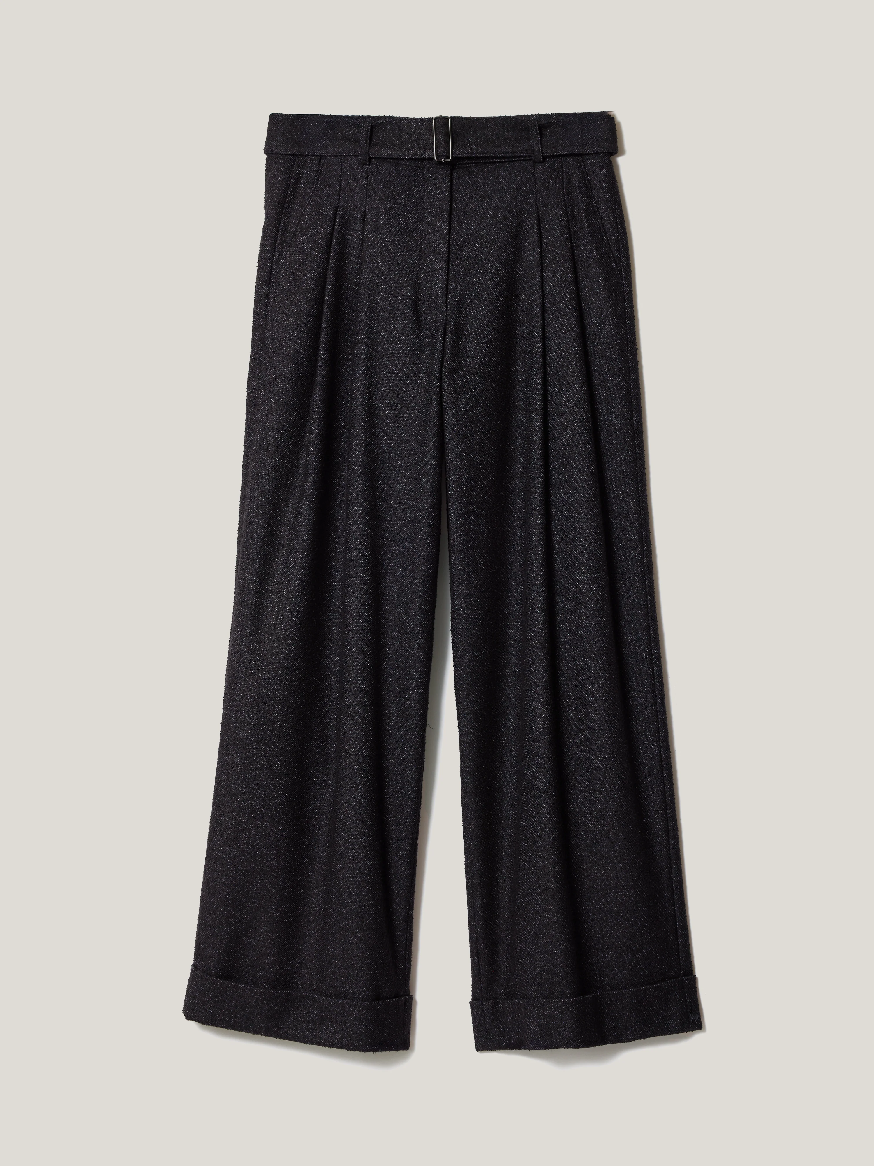 Stanley Flecked Belted Trouser | Navy - Image 5