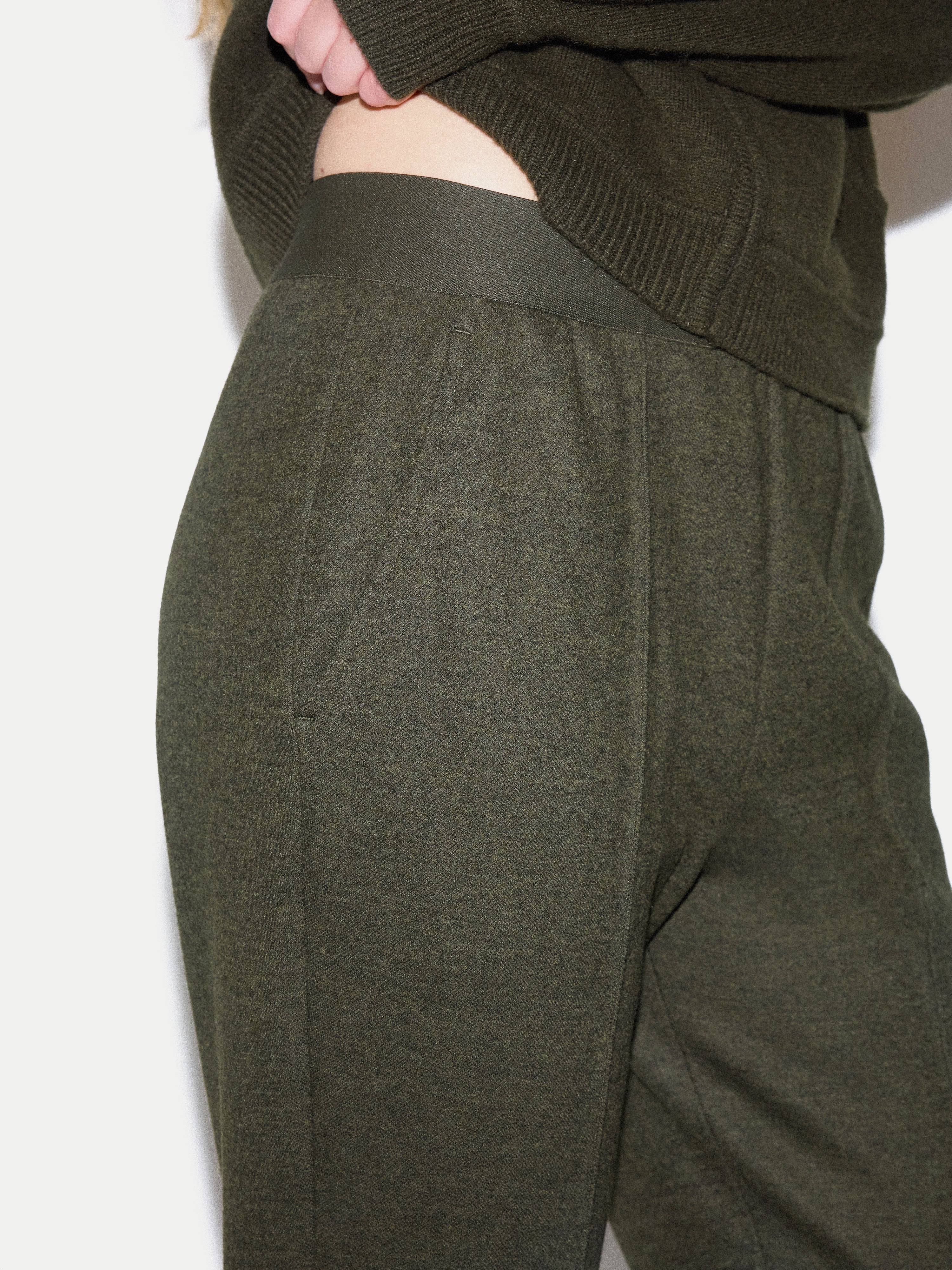 Stretch Flannel Track Pant | Khaki - Image 4