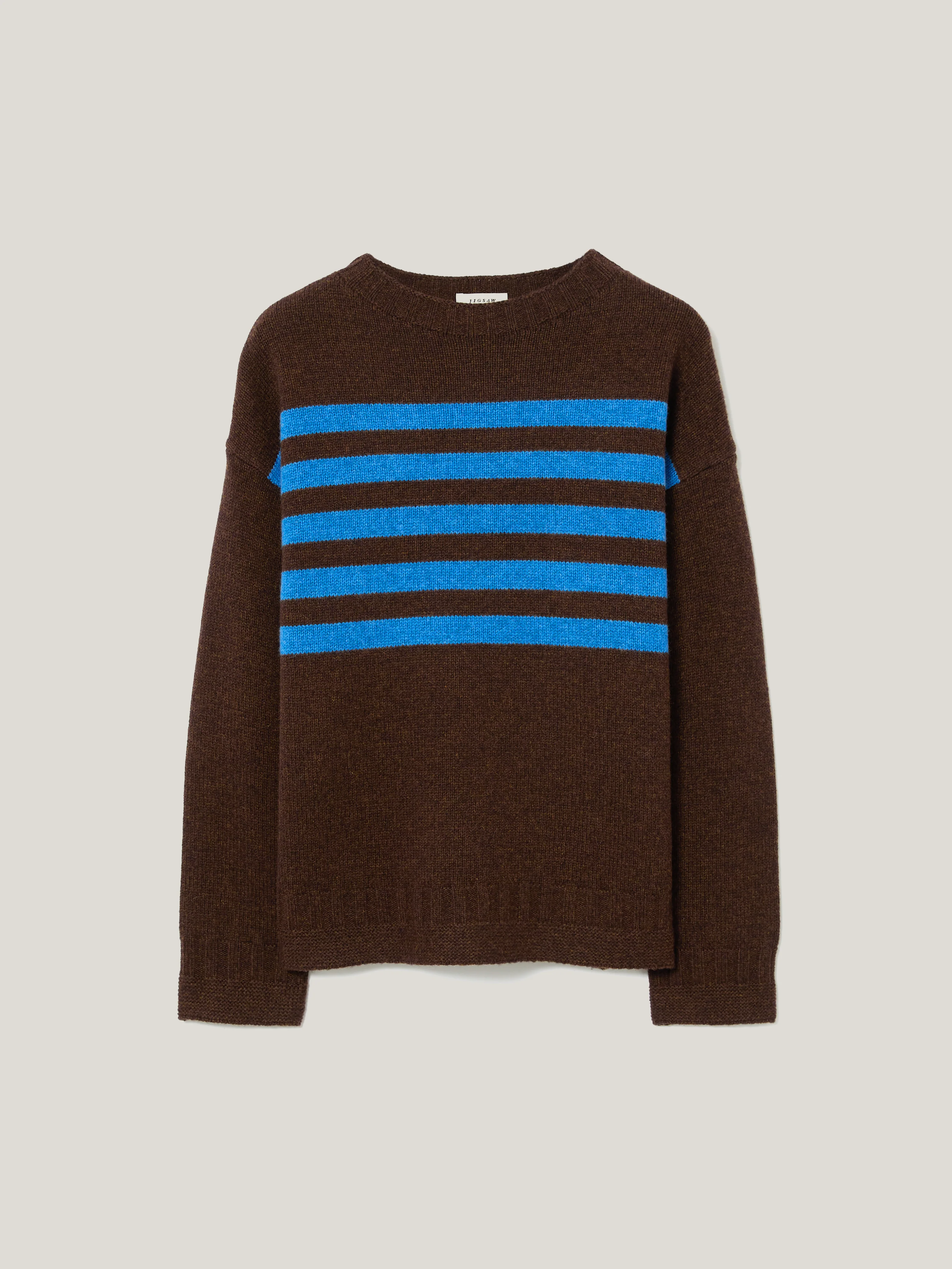 Stripe Guernsey Jumper | Brown - Image 5