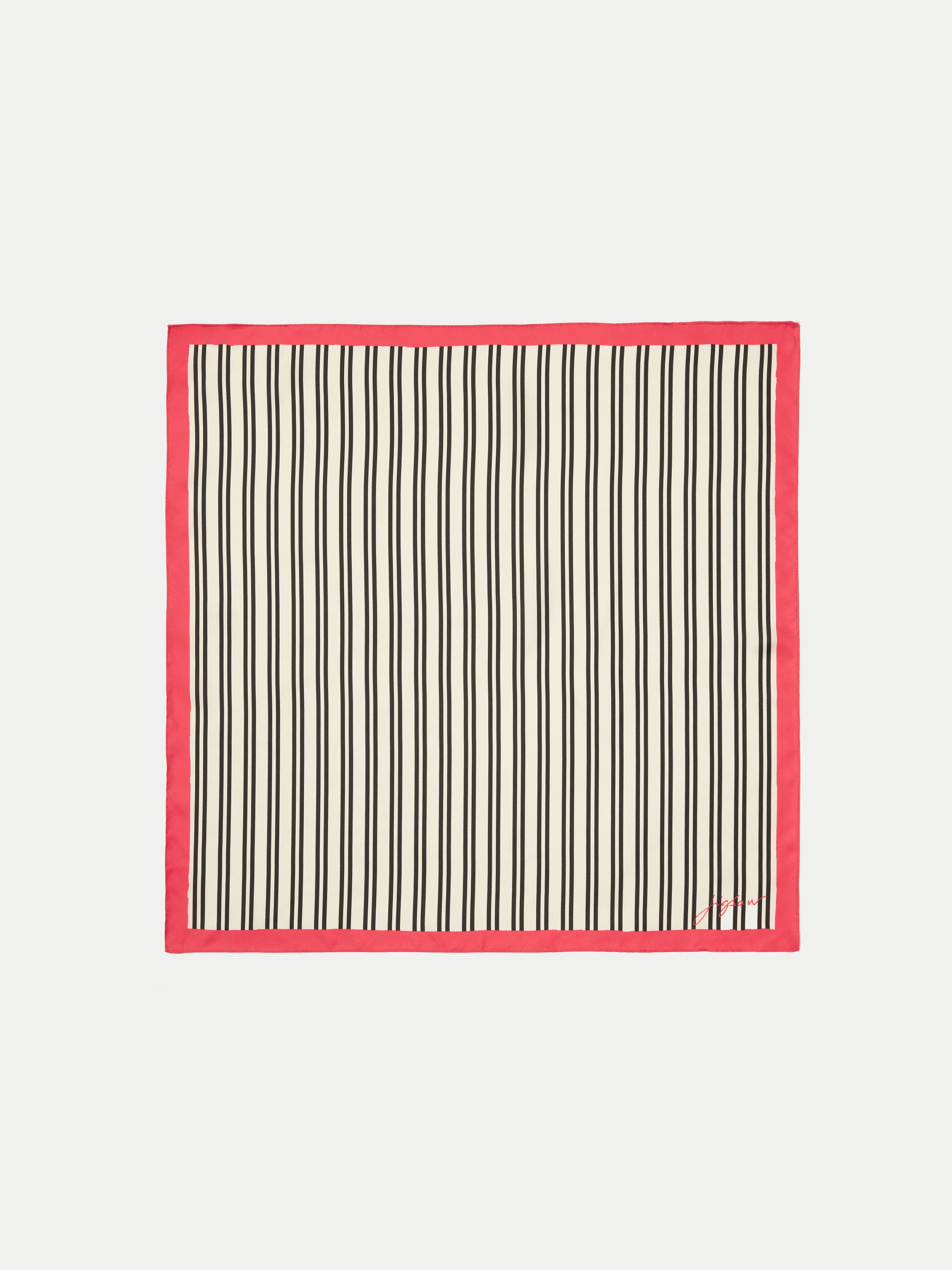Stripe Silk Twill Scarf | Ivory - Image 4