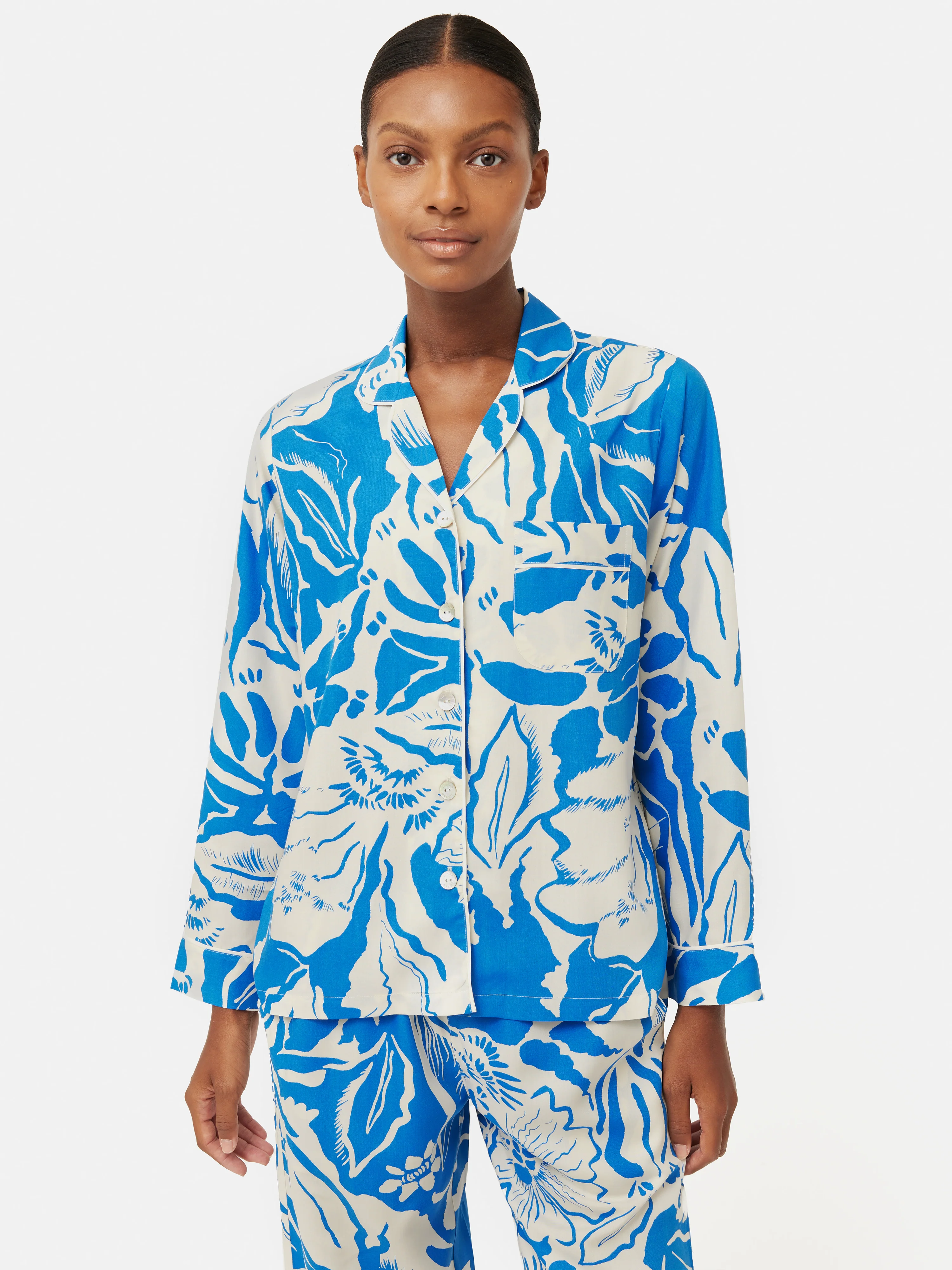 Strokes Floral Pyjama | Blue - Image 3