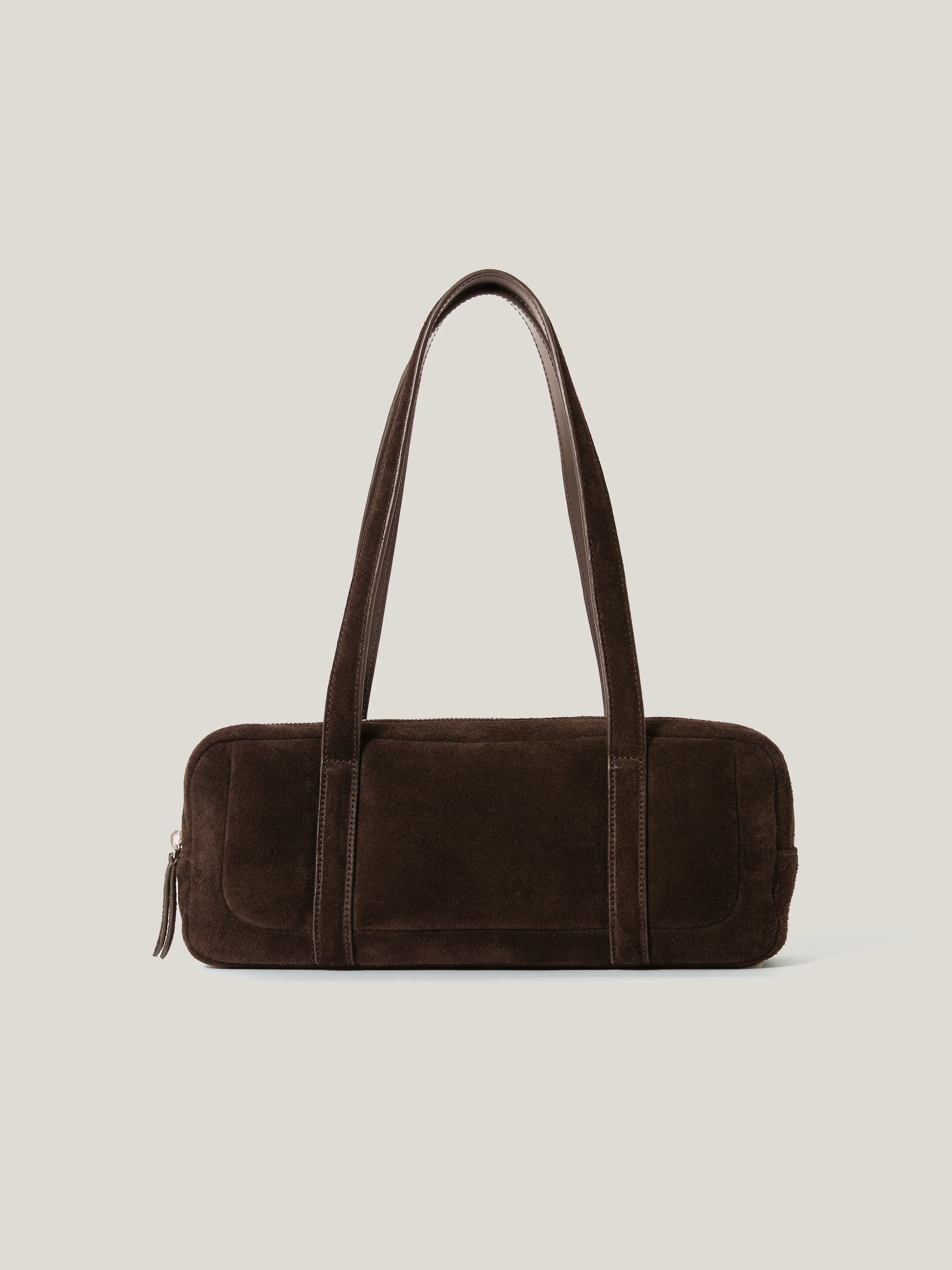 Suede Baguette Shoulder Bag | Brown - Image 4