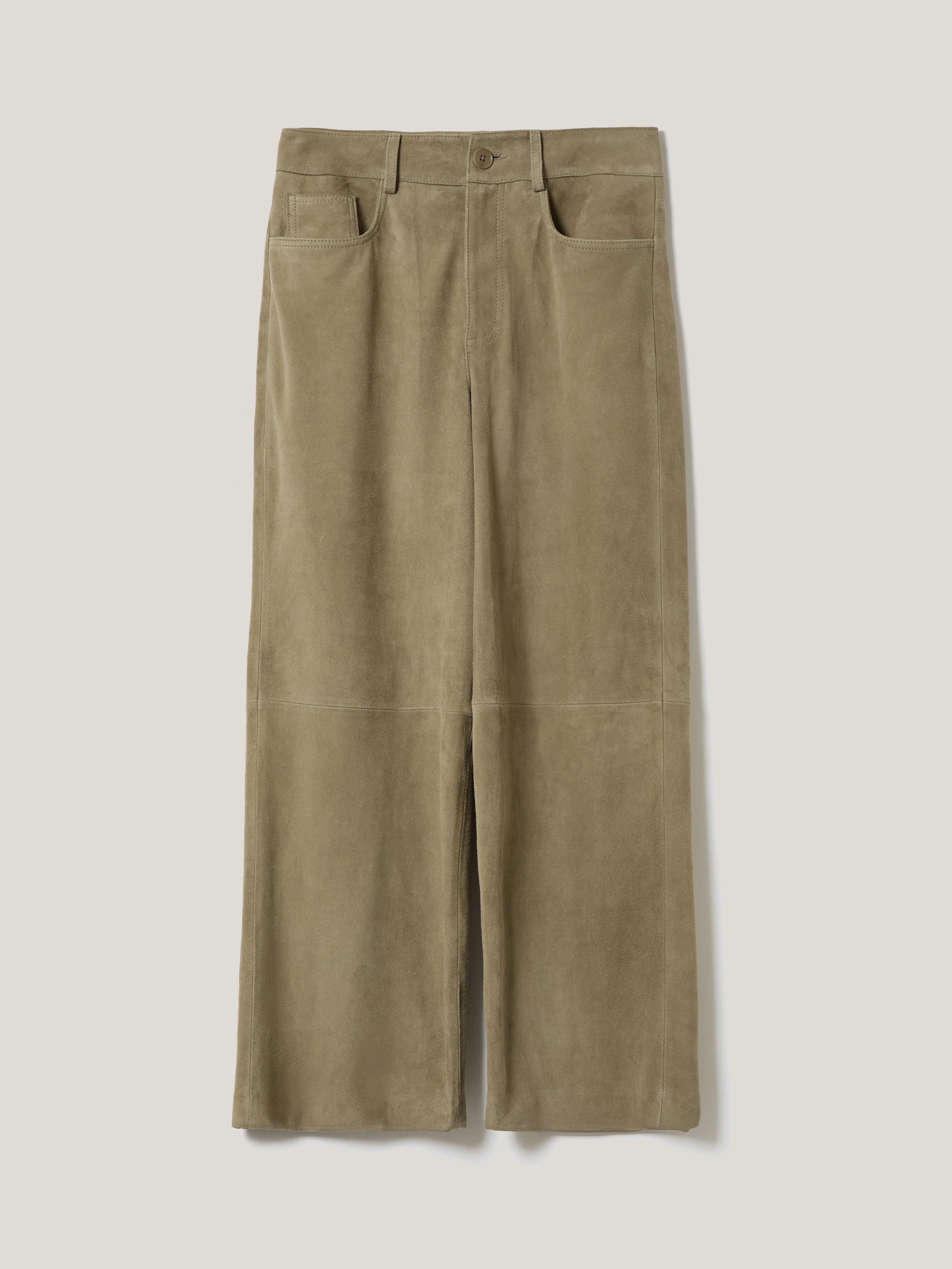 Suede Cropped Trouser | Green - Image 7