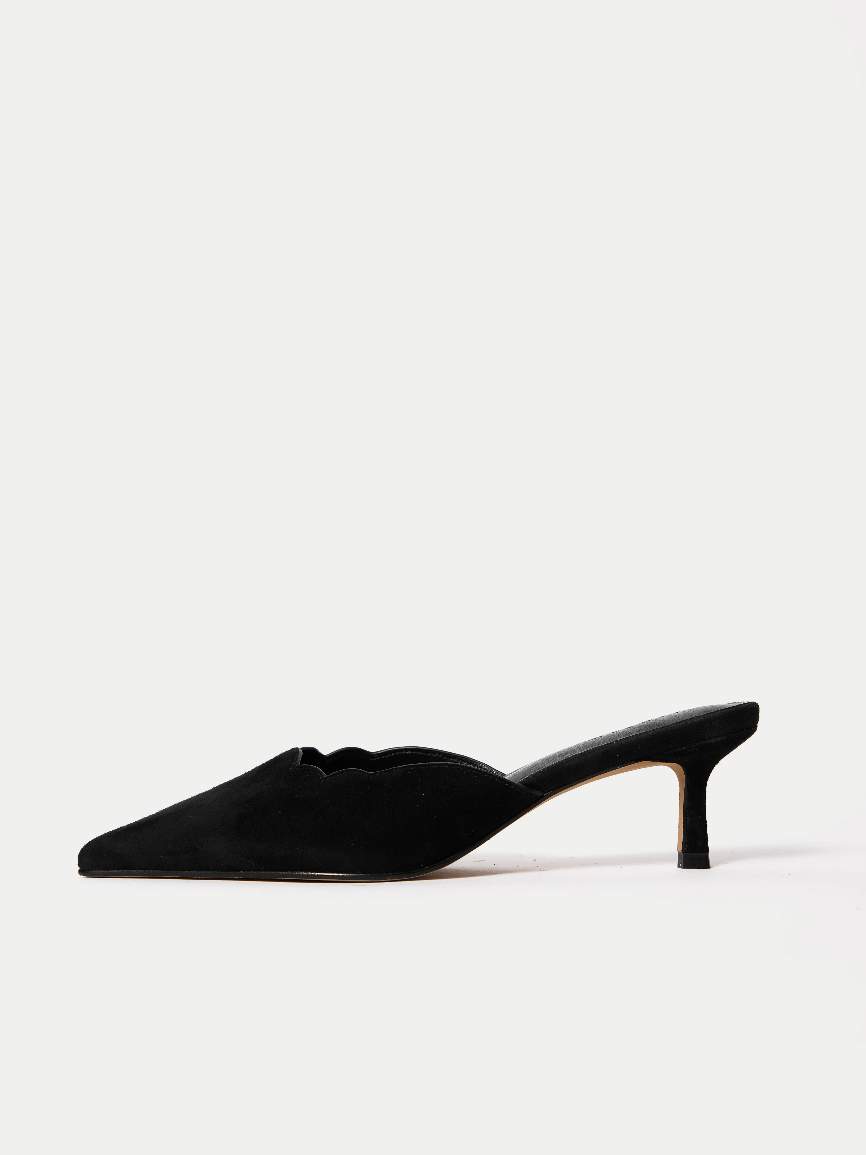 Suede Kitten Heel Mule | Black - Image 6