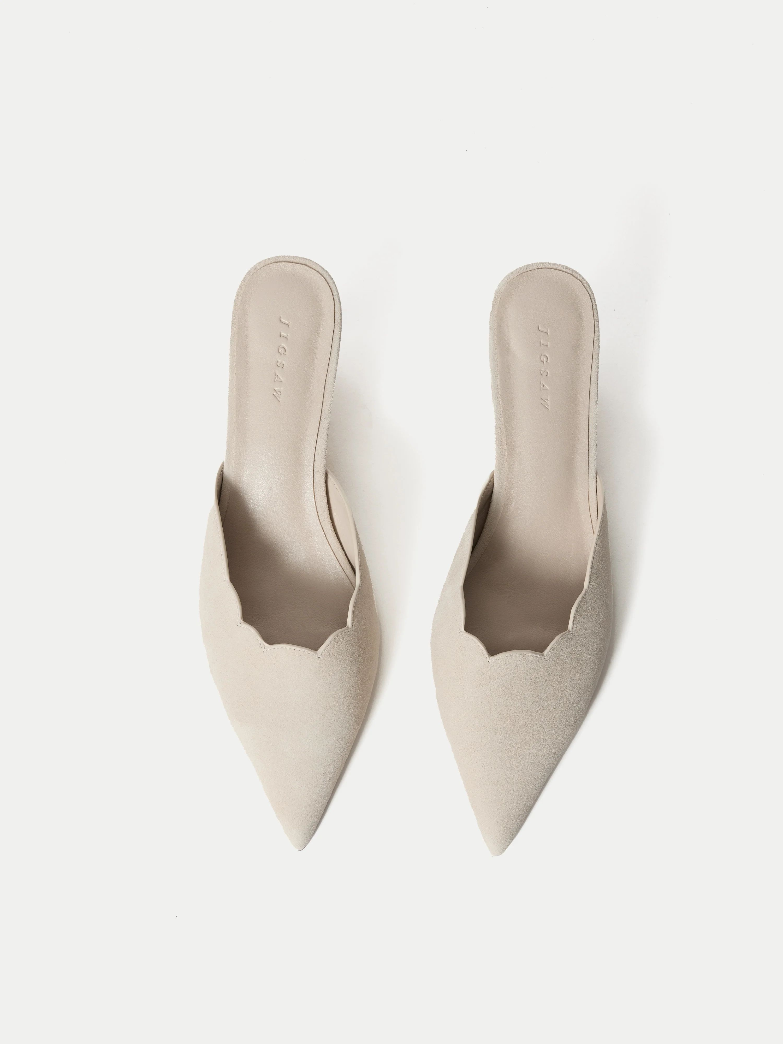 Suede Kitten Heel Mule | Cream - Image 3