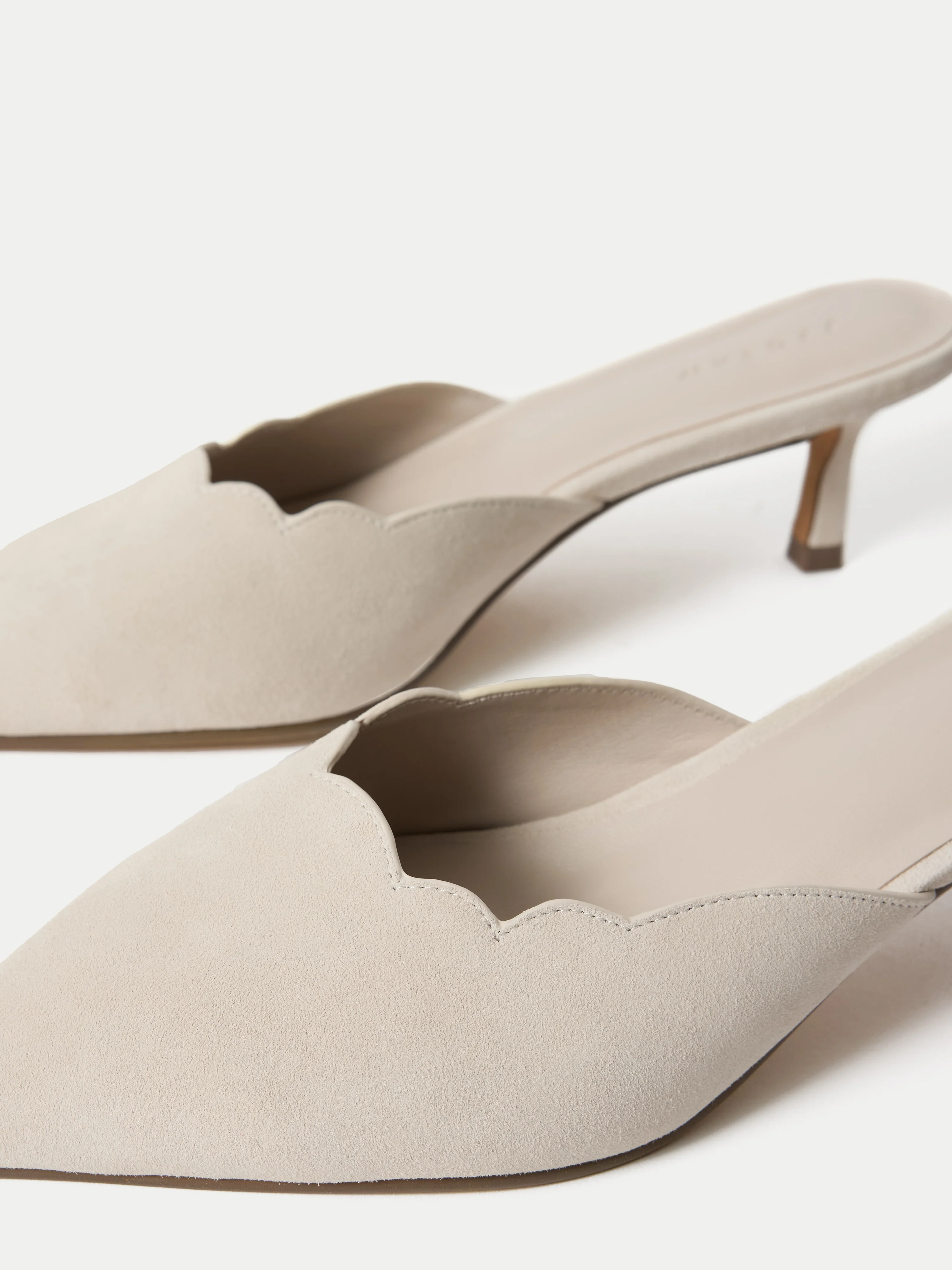 Suede Kitten Heel Mule | Cream - Image 4