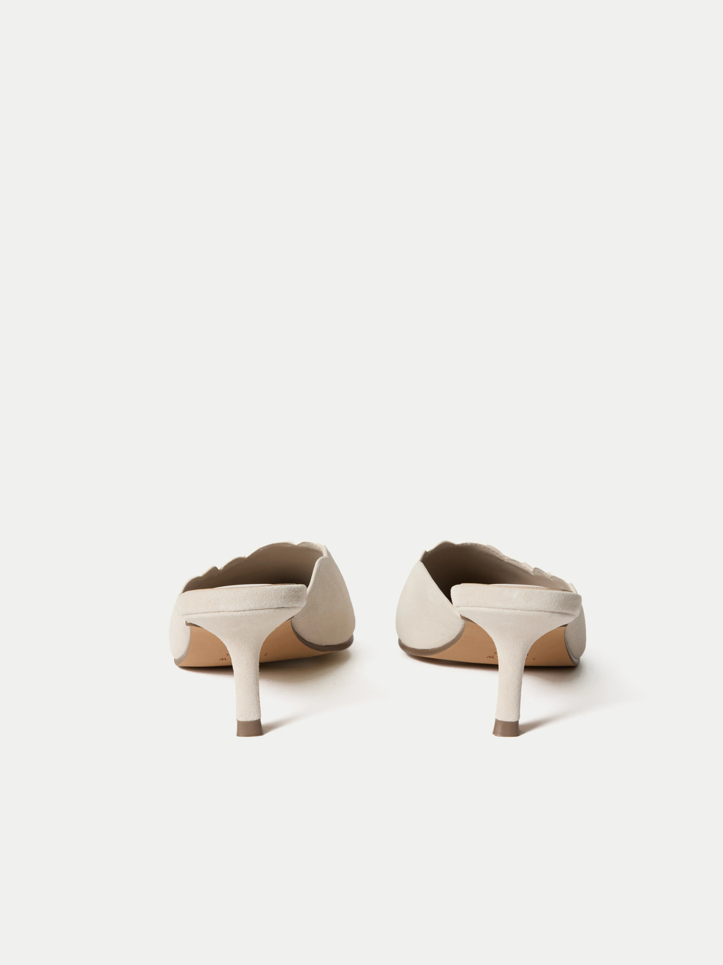Suede Kitten Heel Mule | Cream - Image 5