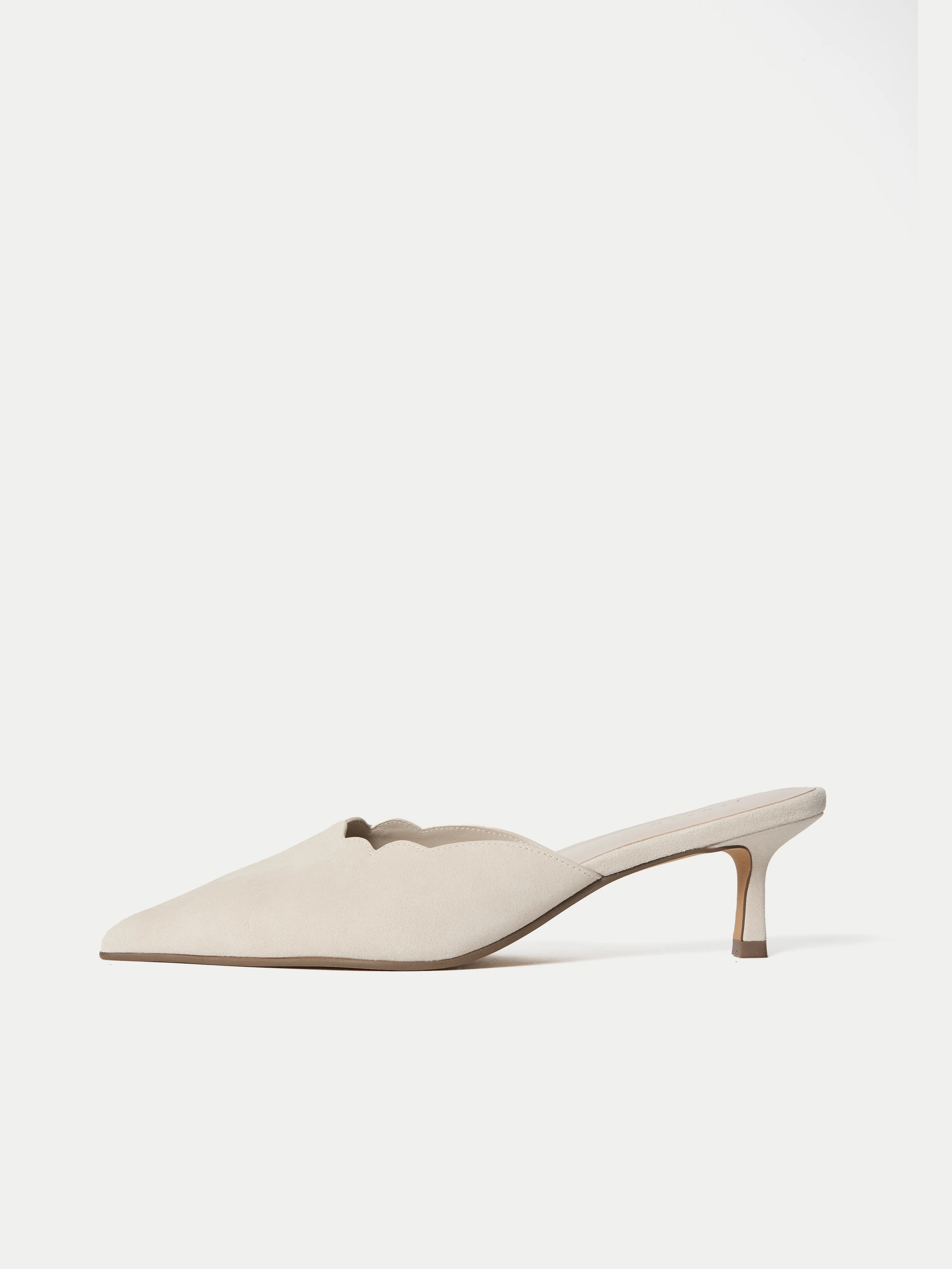Suede Kitten Heel Mule | Cream - Image 6