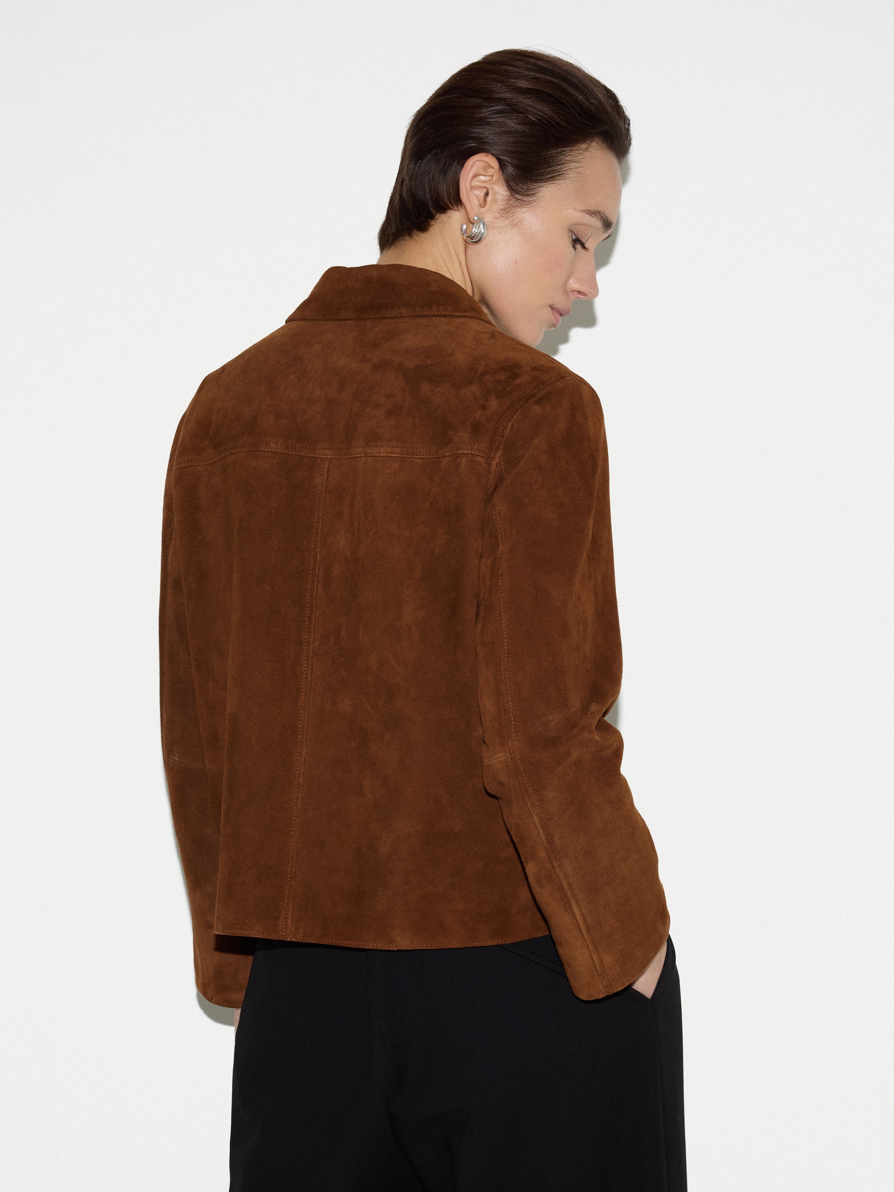 Suede Patch Pocket Jacket | Tan - Image 5