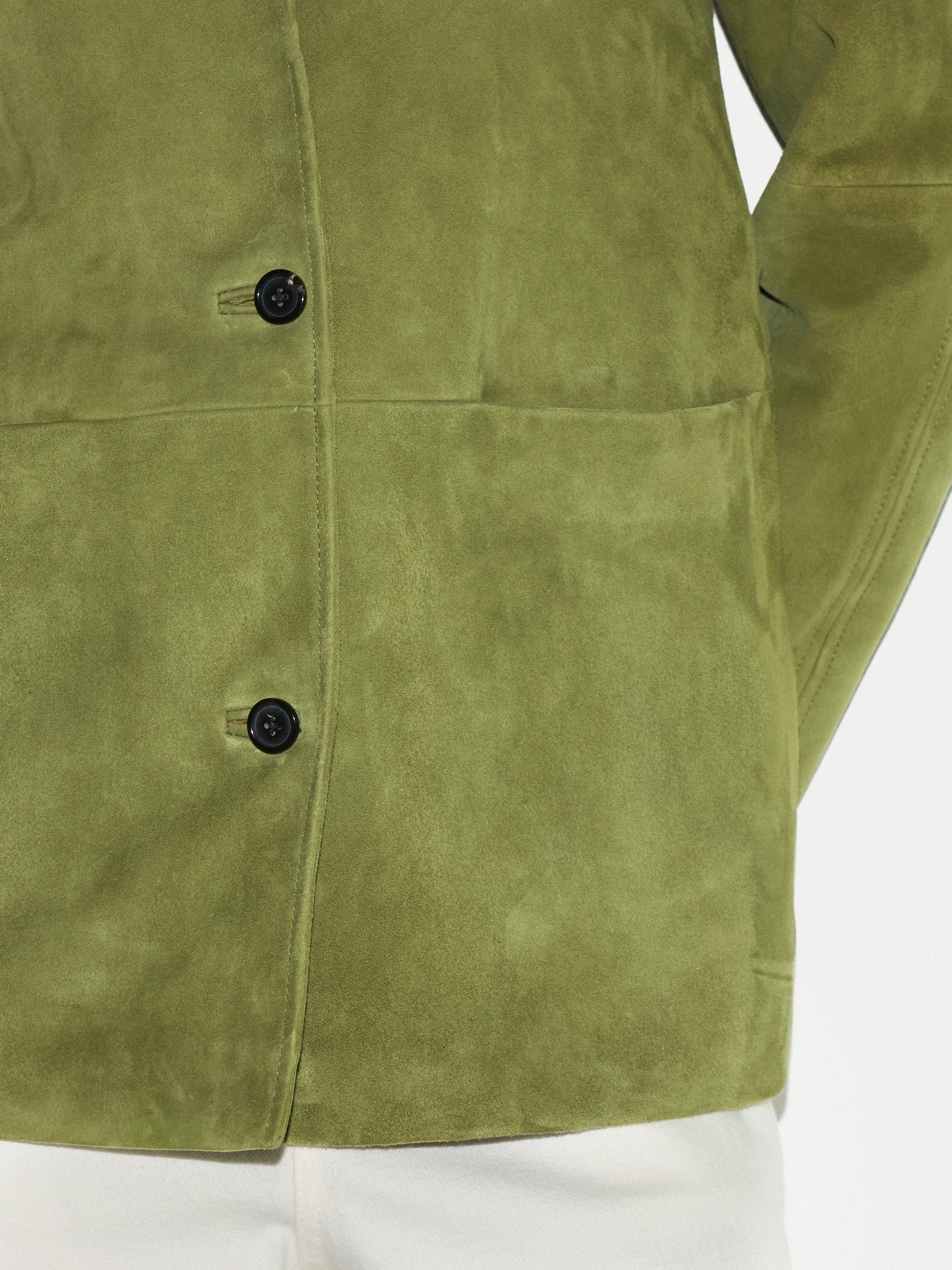 Suede Raglan Sleeve Jacket | Green - Image 3
