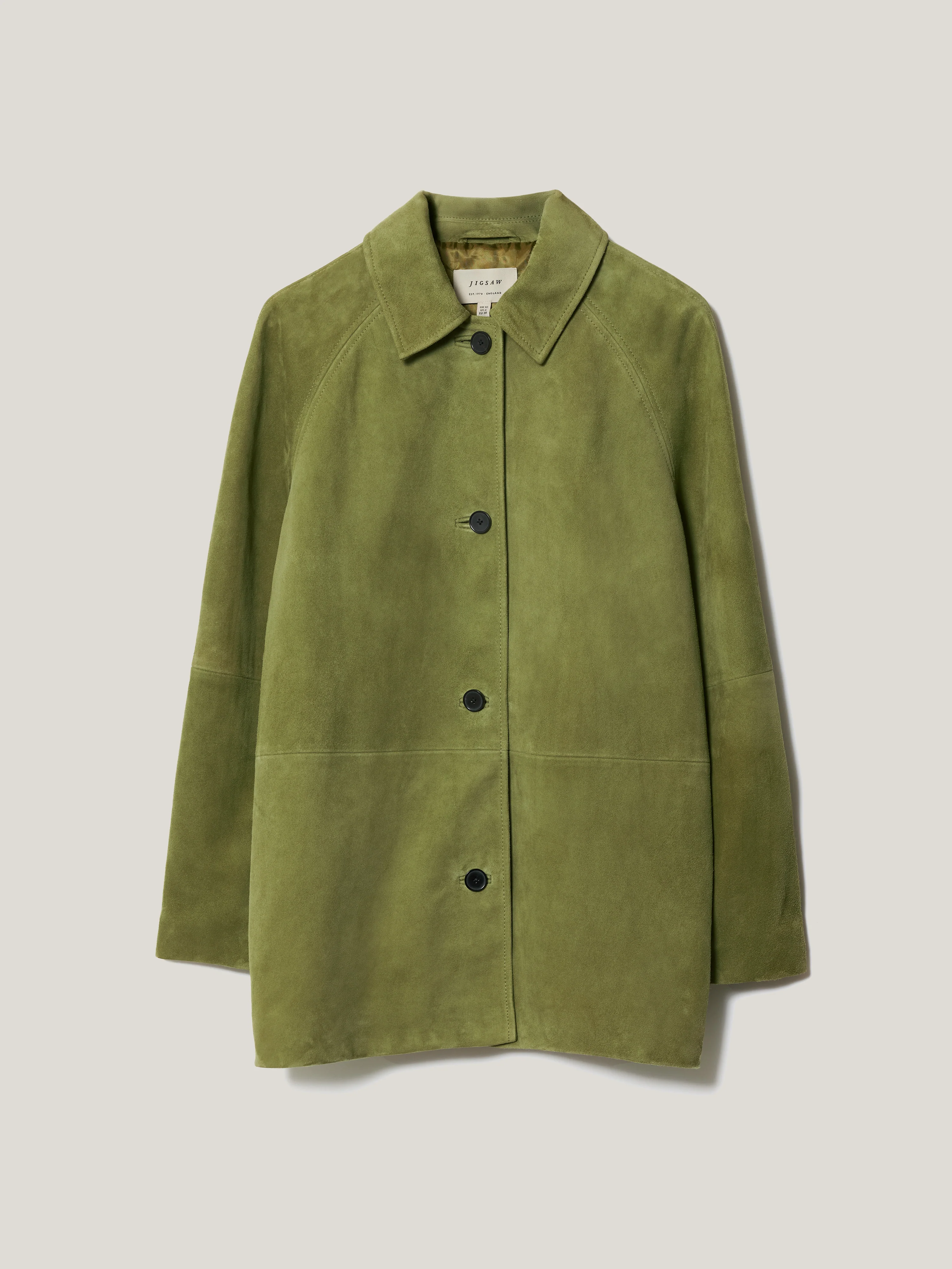 Suede Raglan Sleeve Jacket | Green - Image 6