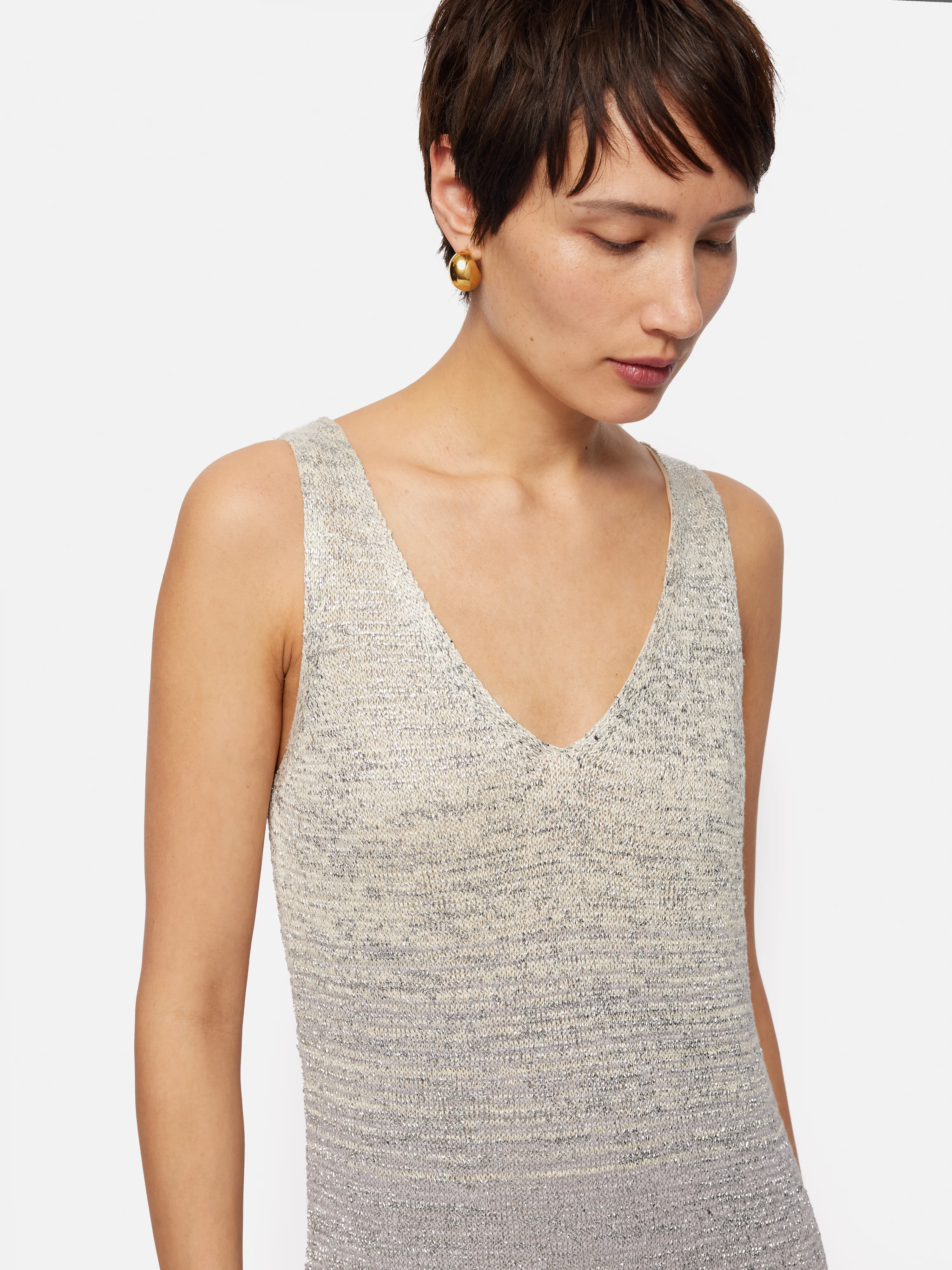 Summer Sparkle Knitted Dress | Silver - Image 3