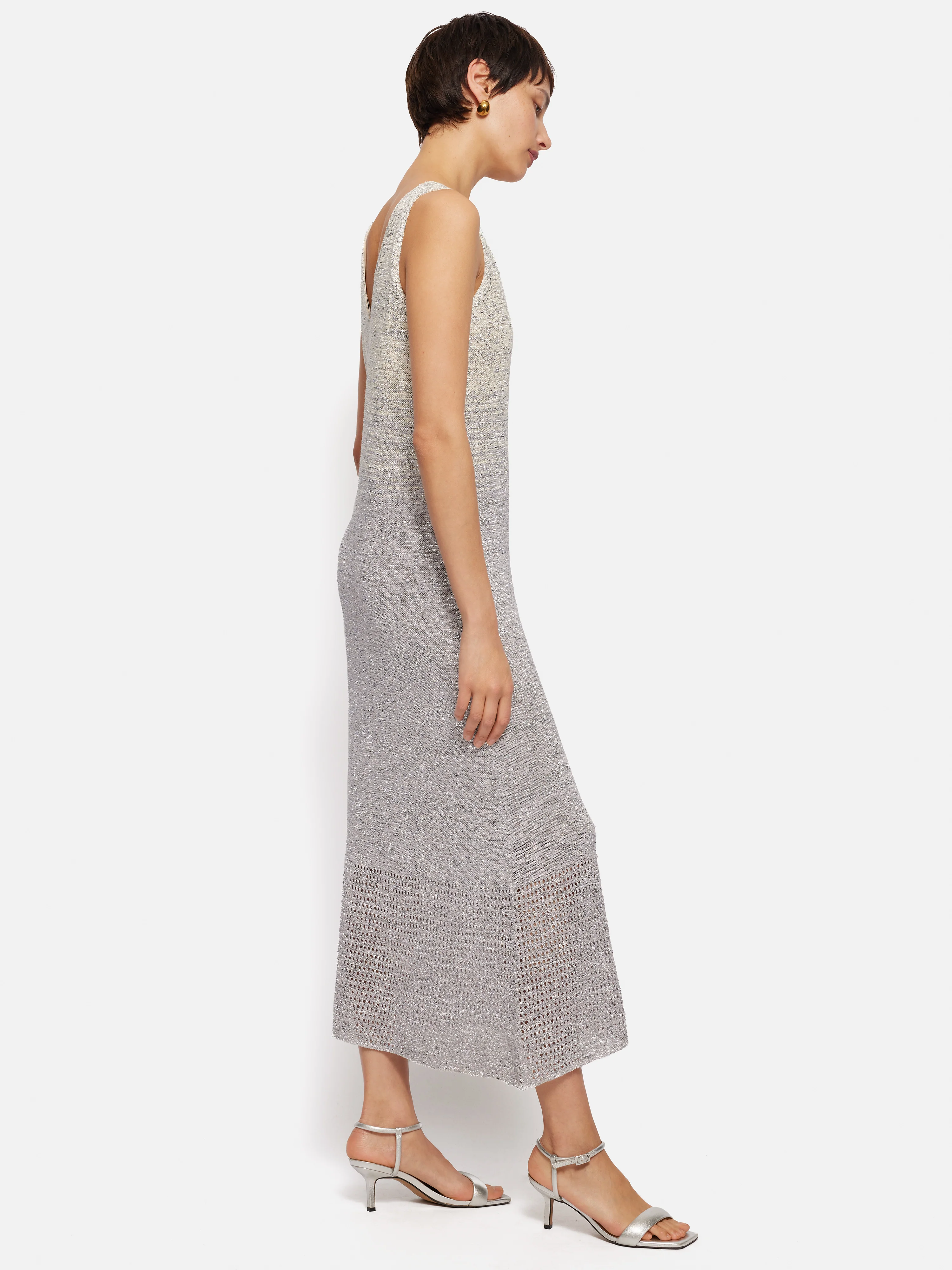 Summer Sparkle Knitted Dress | Silver - Image 4