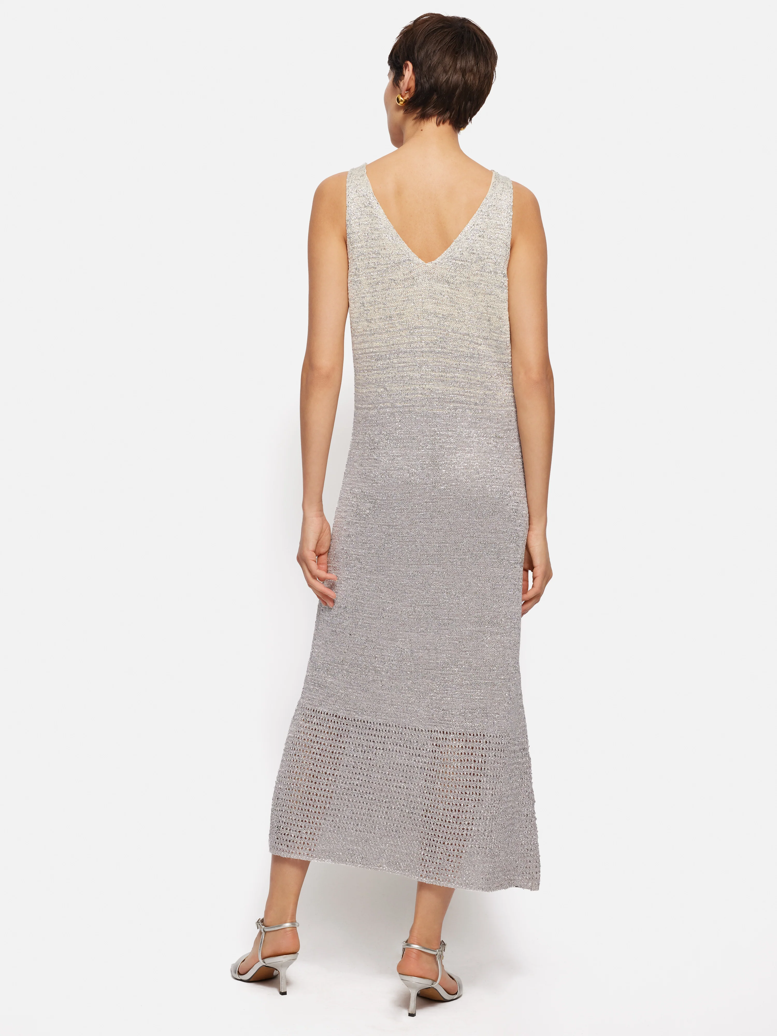 Summer Sparkle Knitted Dress | Silver - Image 6