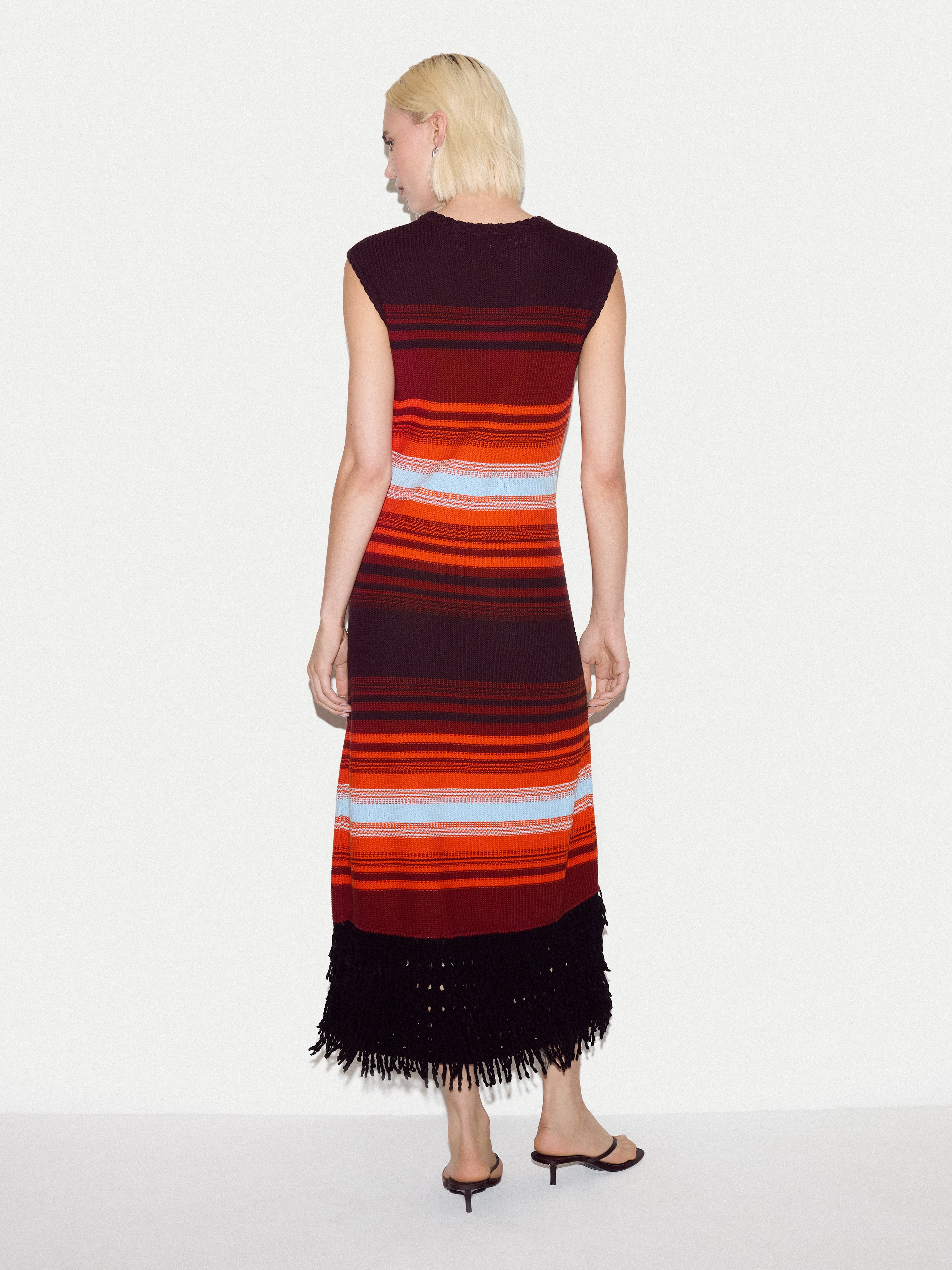 Sunset Stripe Knit Dress | Multi - Image 5