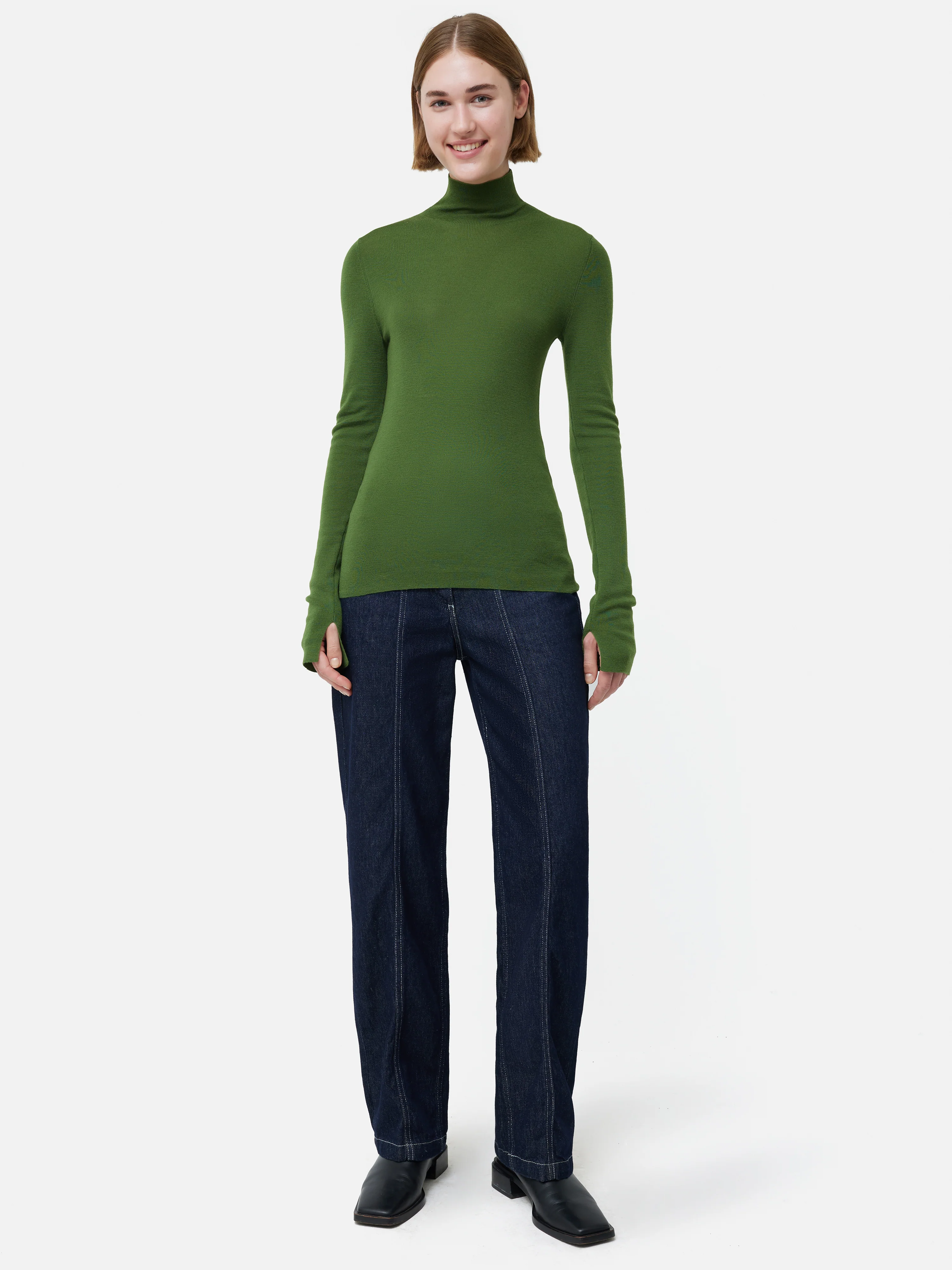Superfine Merino Jumper | Green - Image 6