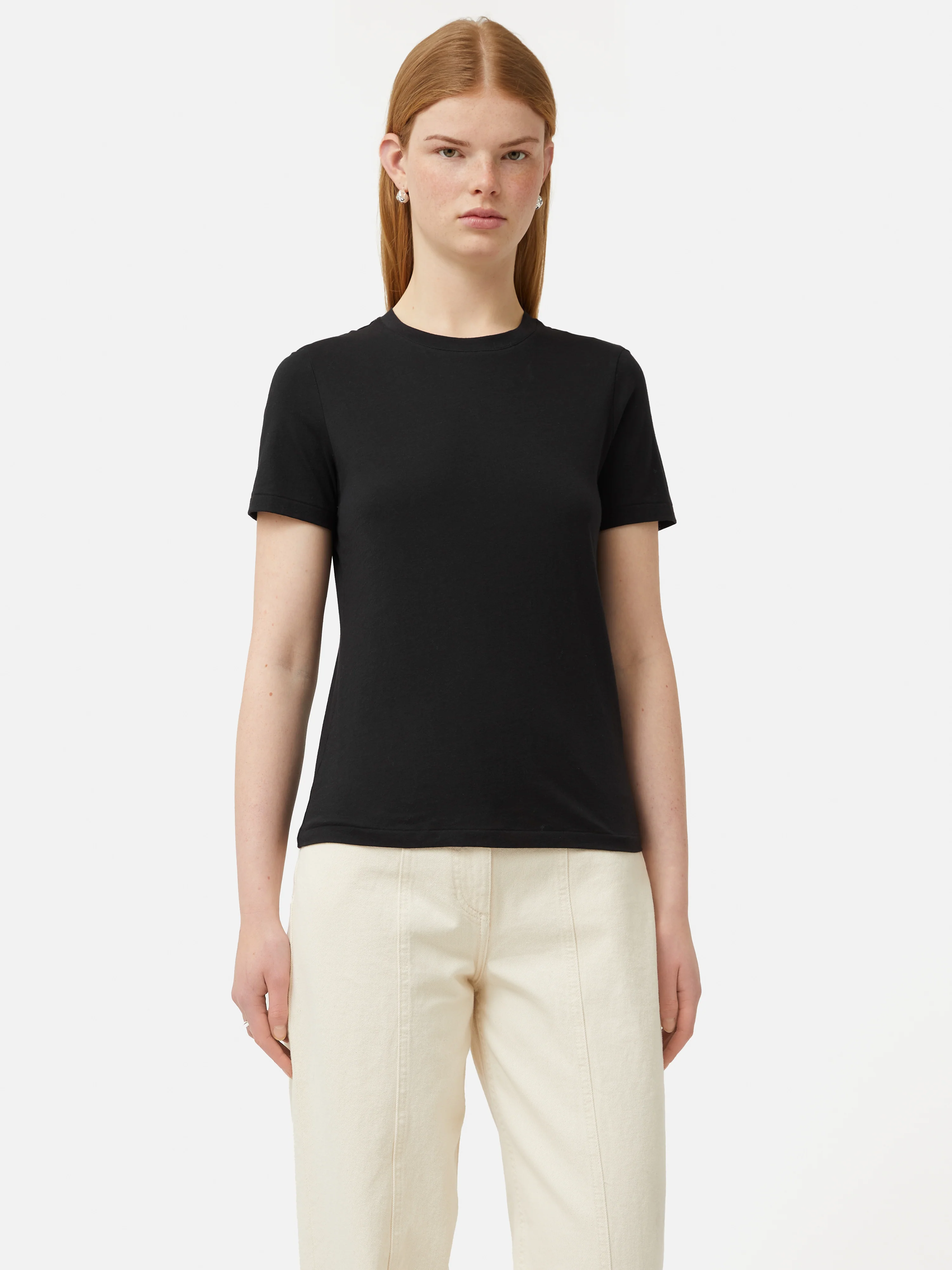 Supima Cotton Crew Neck Tee | Black - Image 6