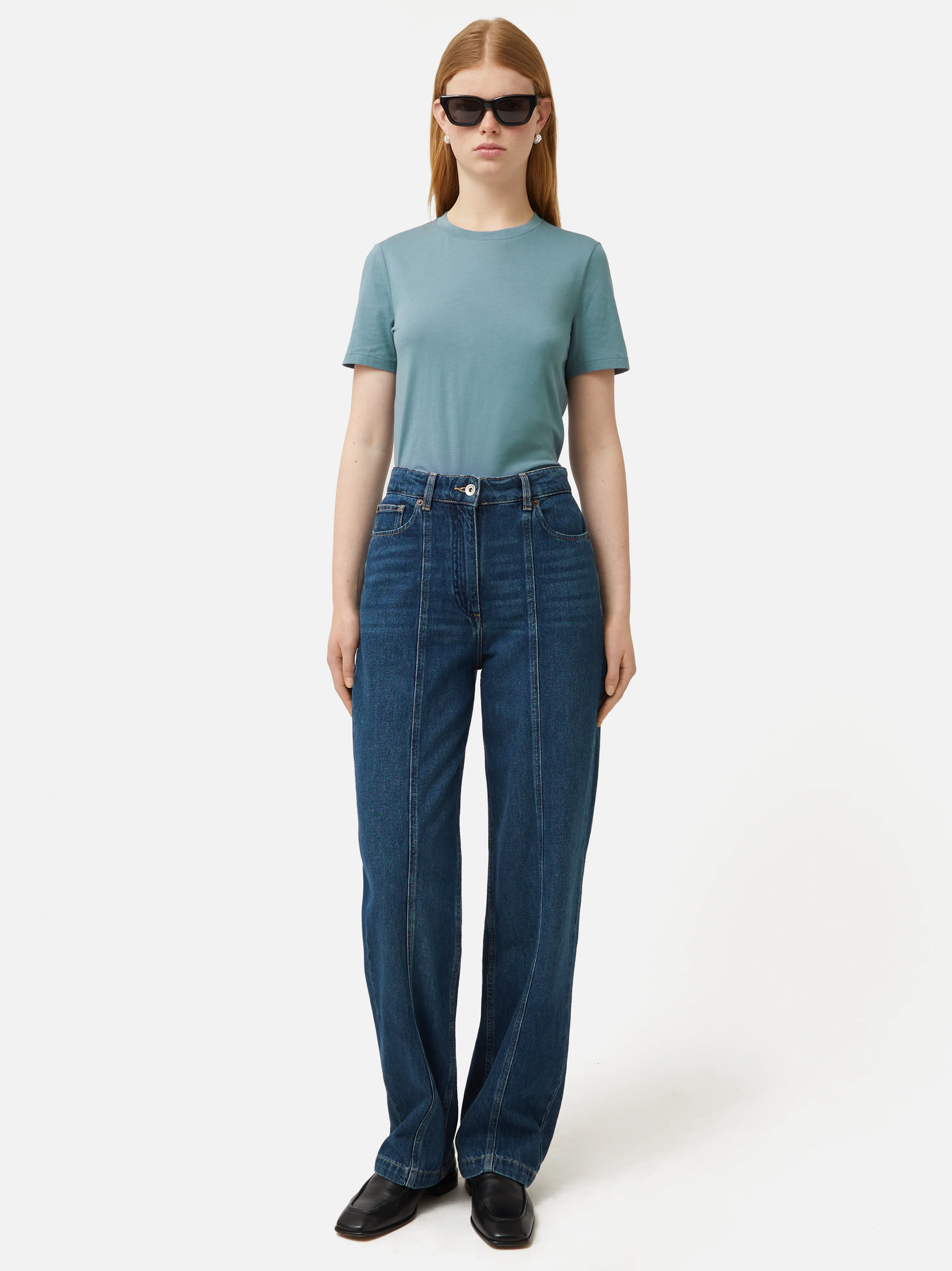 Supima Cotton Crew Neck Tee | Blue - Image 3
