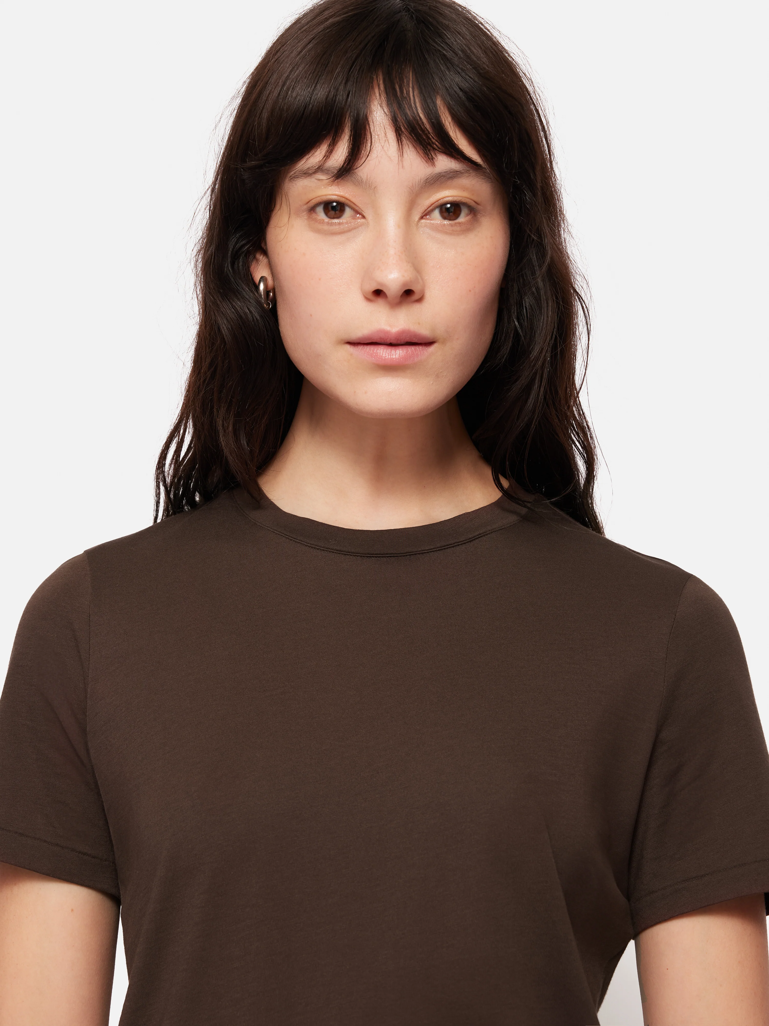 Supima Cotton Crew Neck Tee | Brown - Image 2
