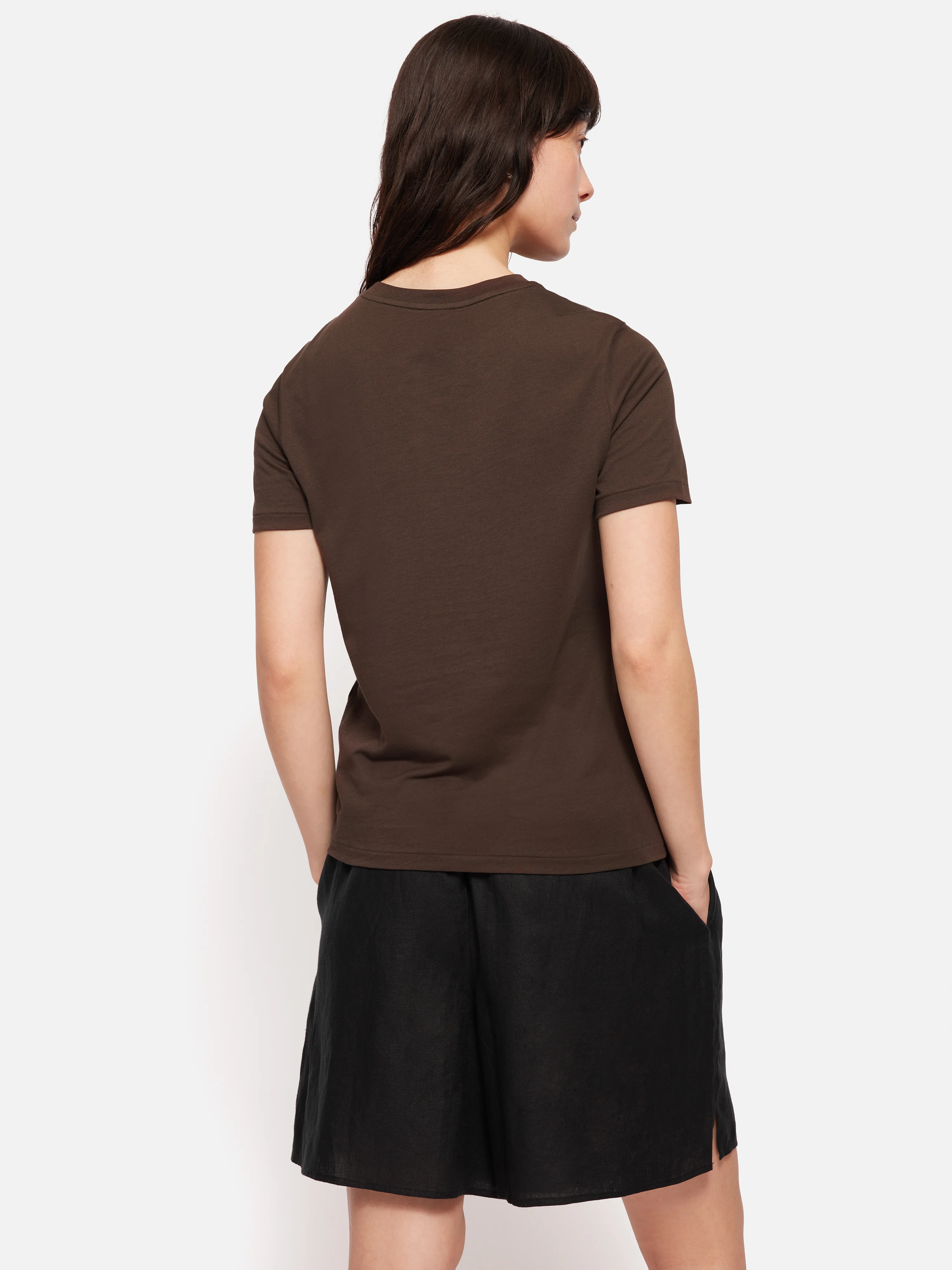 Supima Cotton Crew Neck Tee | Brown - Image 5