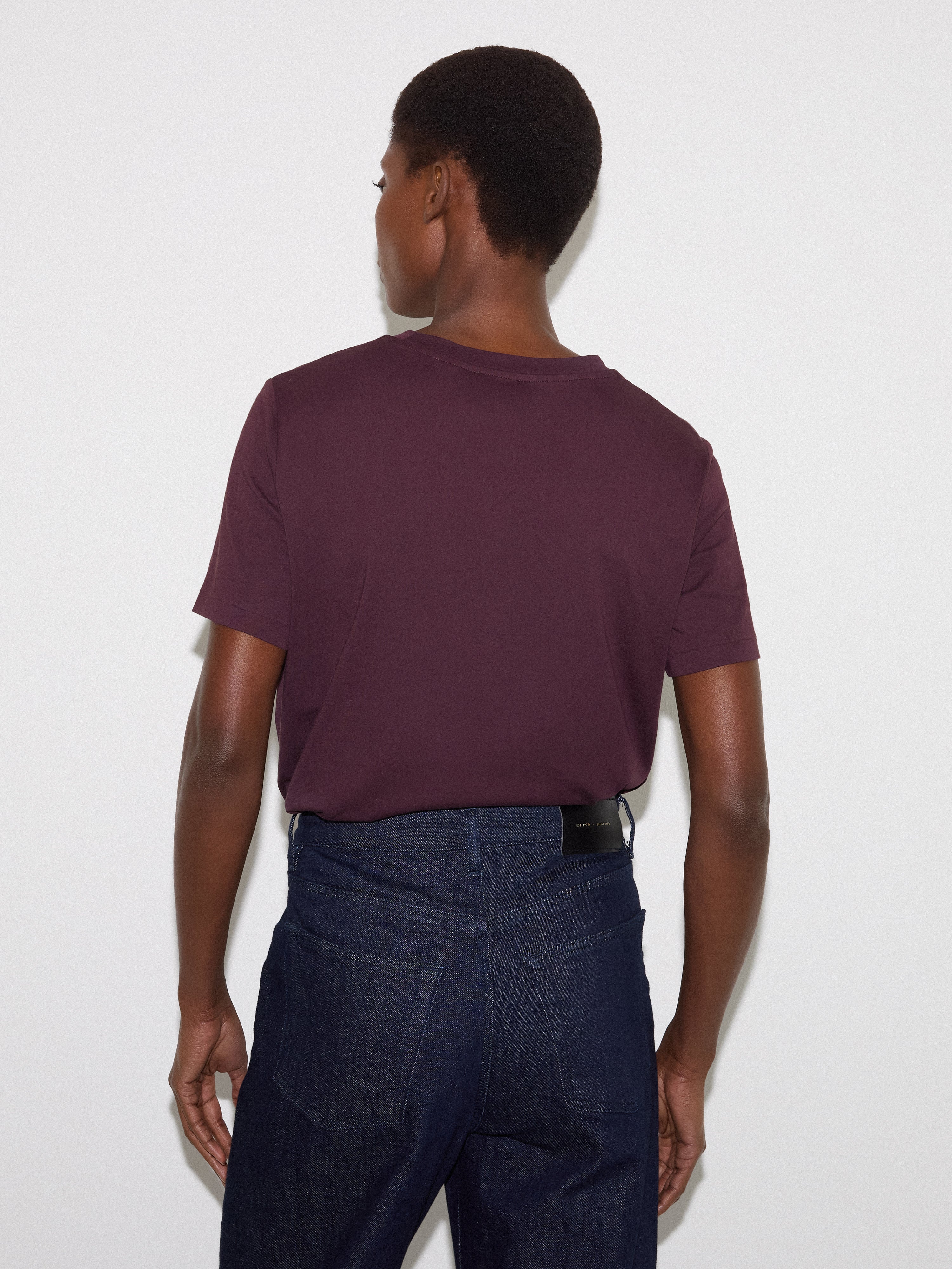 Supima Cotton Crew Neck T-shirt | Aubergine - Image 5