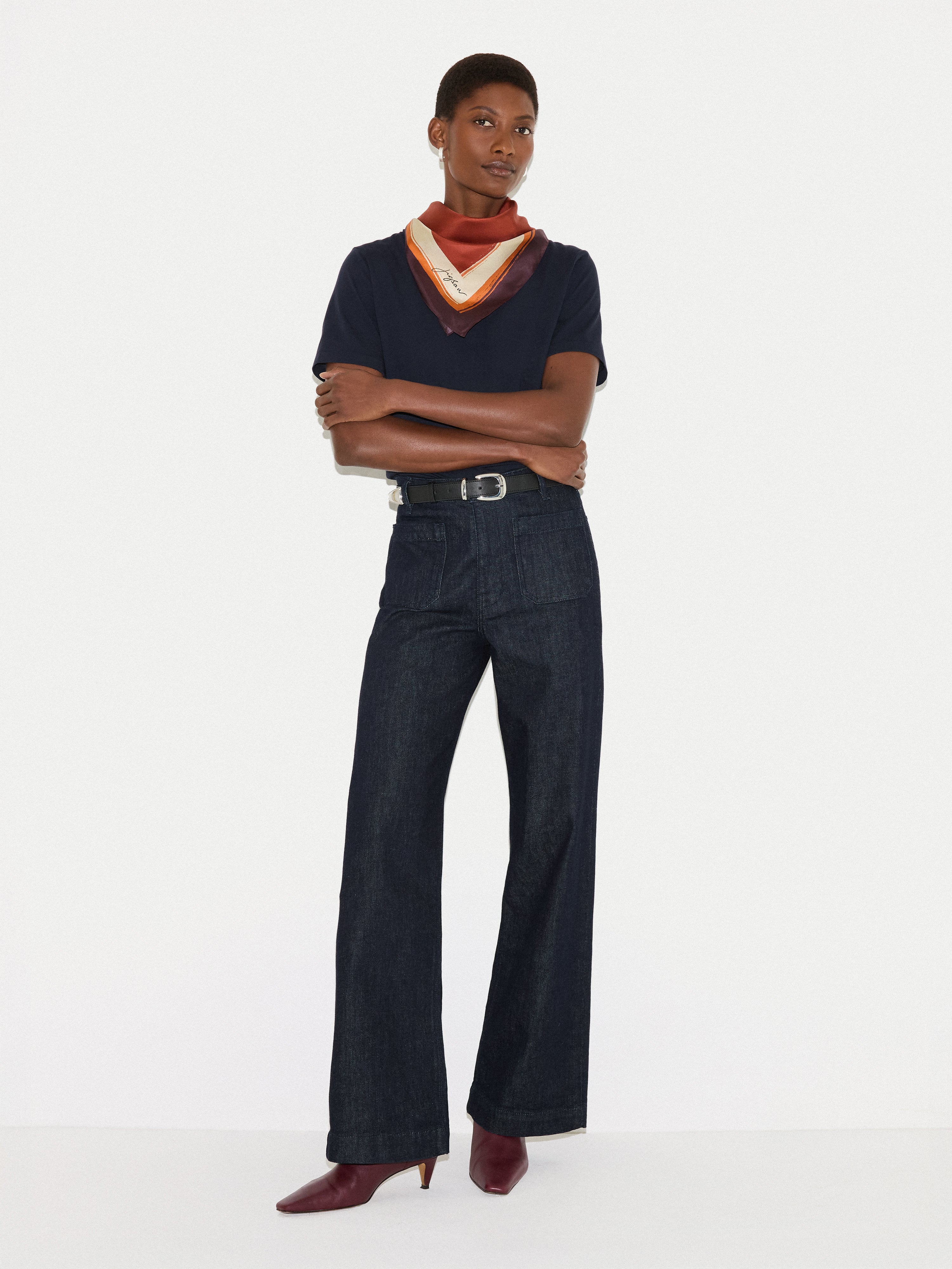 Supima Cotton Crew Neck T-shirt | Navy - Image 3