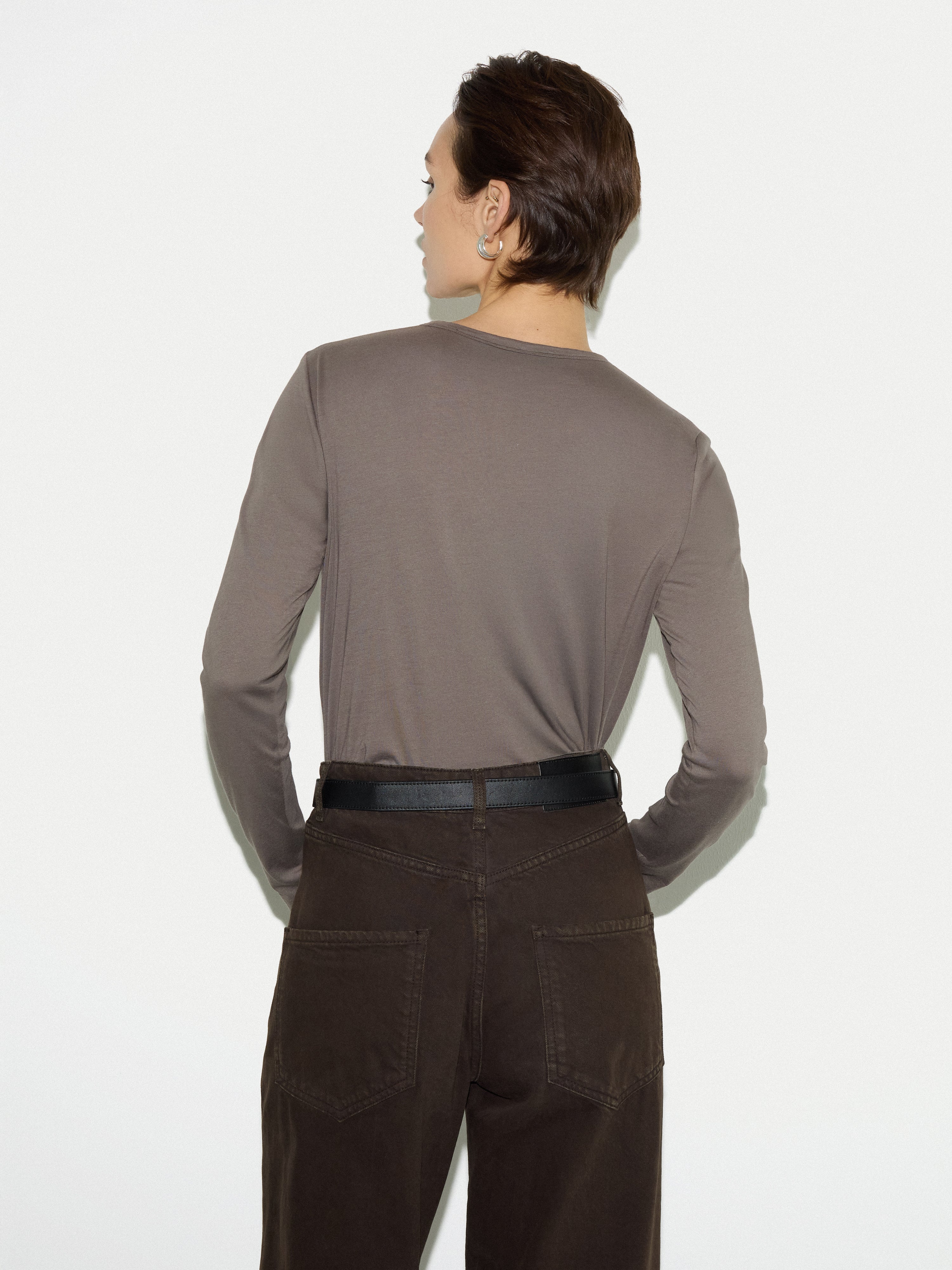 Supima Cotton Long Sleeve T-shirt | Ash Earth - Image 5