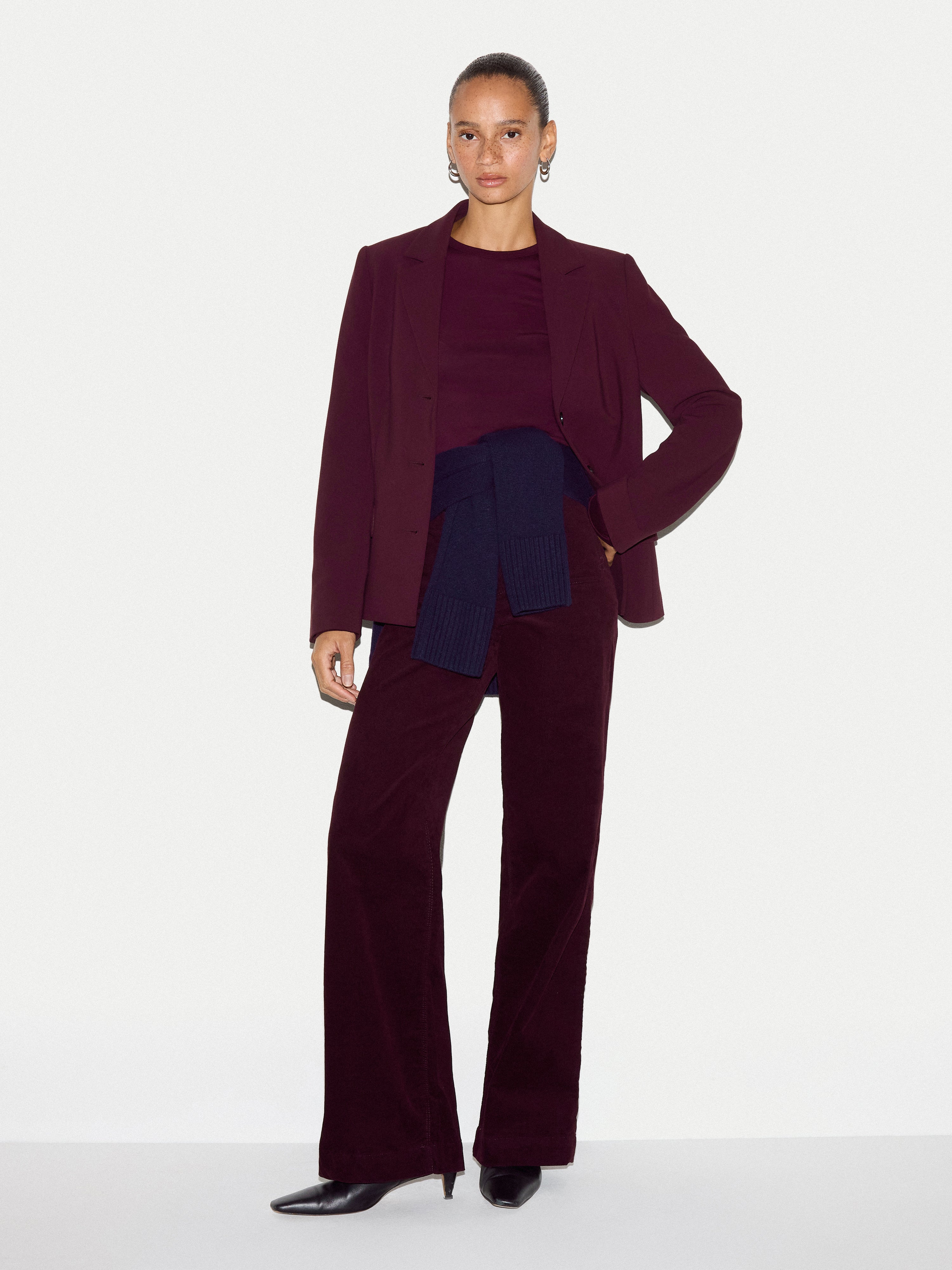 Supima Cotton Long Sleeve T-shirt | Burgundy - Image 3