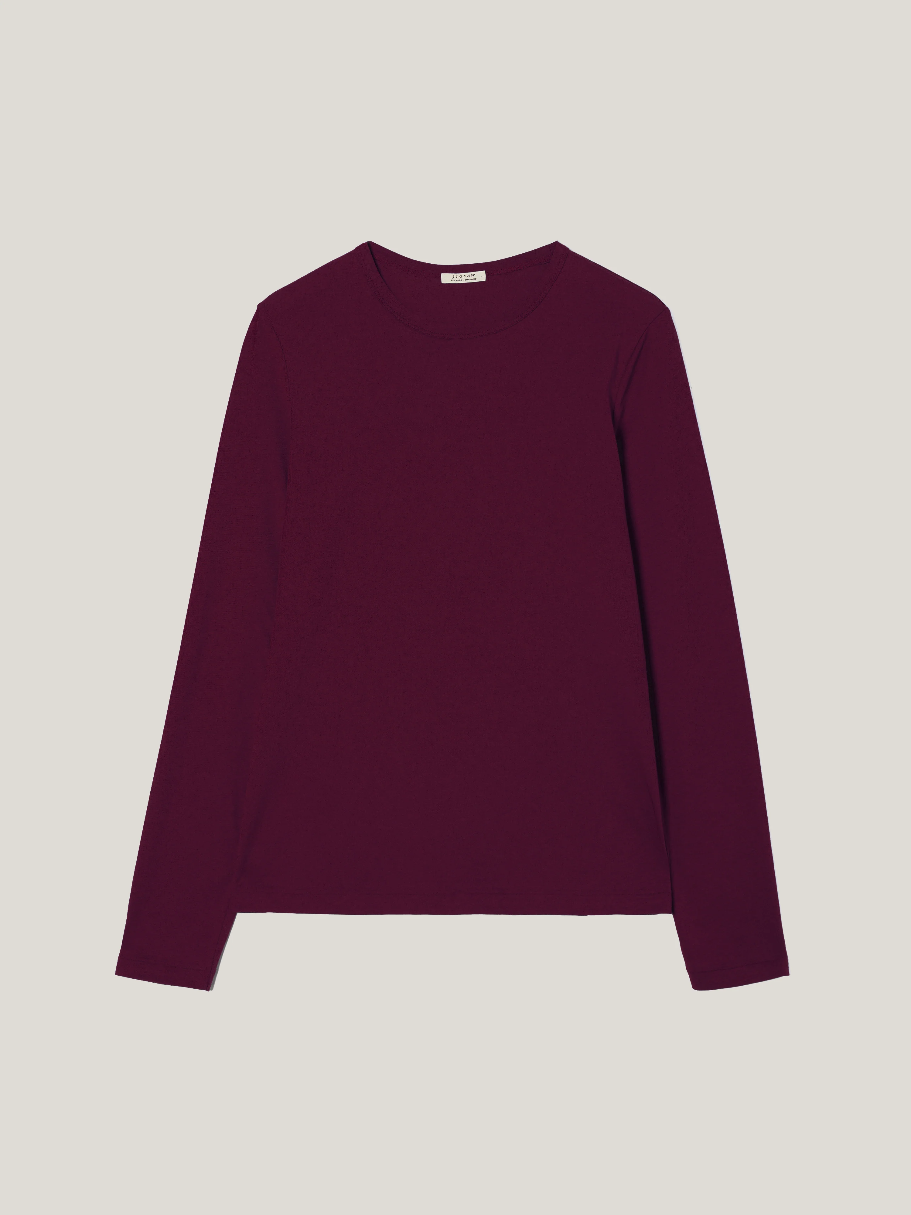 Supima Cotton Long Sleeve T-shirt | Burgundy - Image 5
