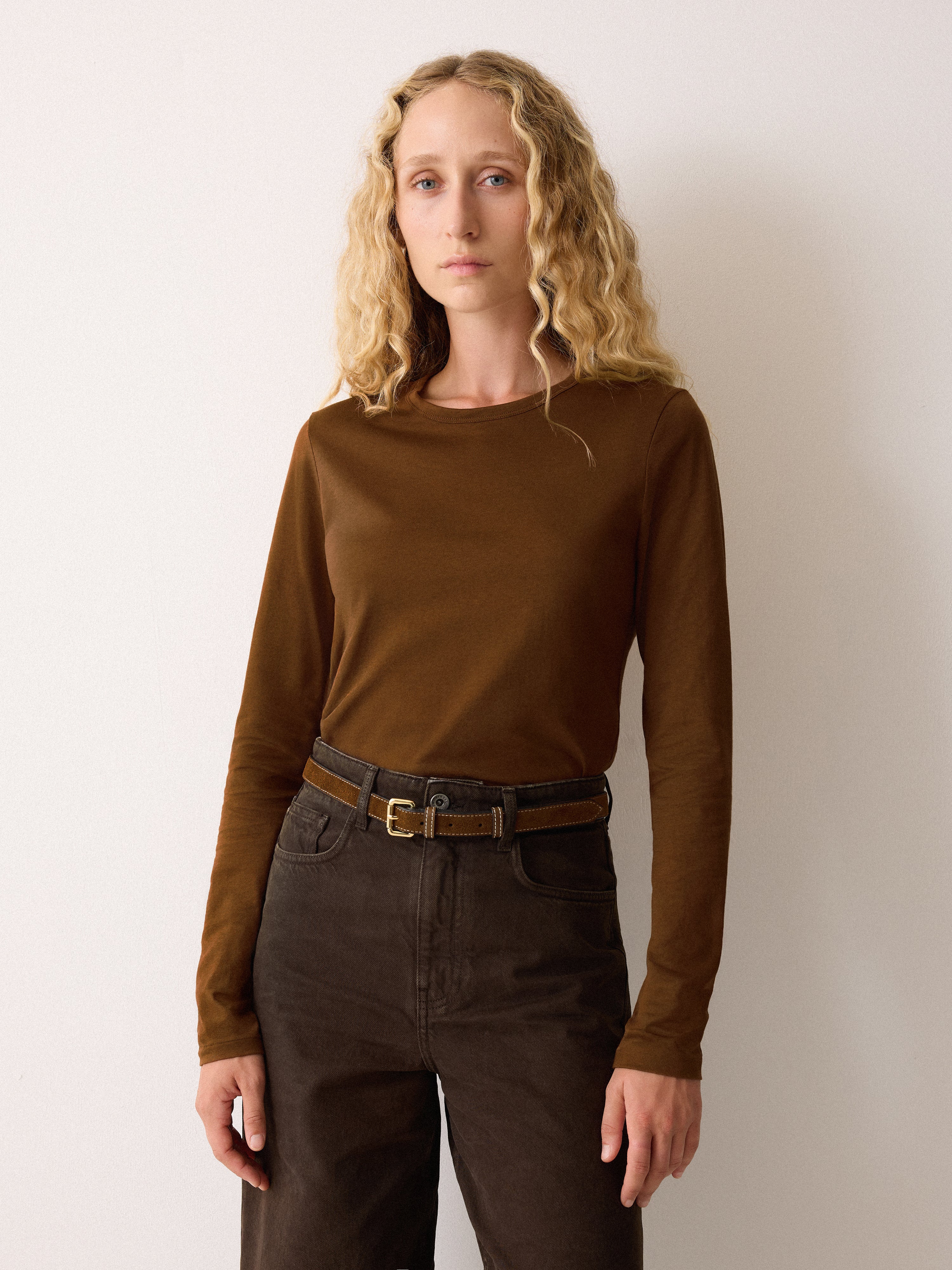 Supima Cotton Long Sleeve Tee | Cloves - Image 2