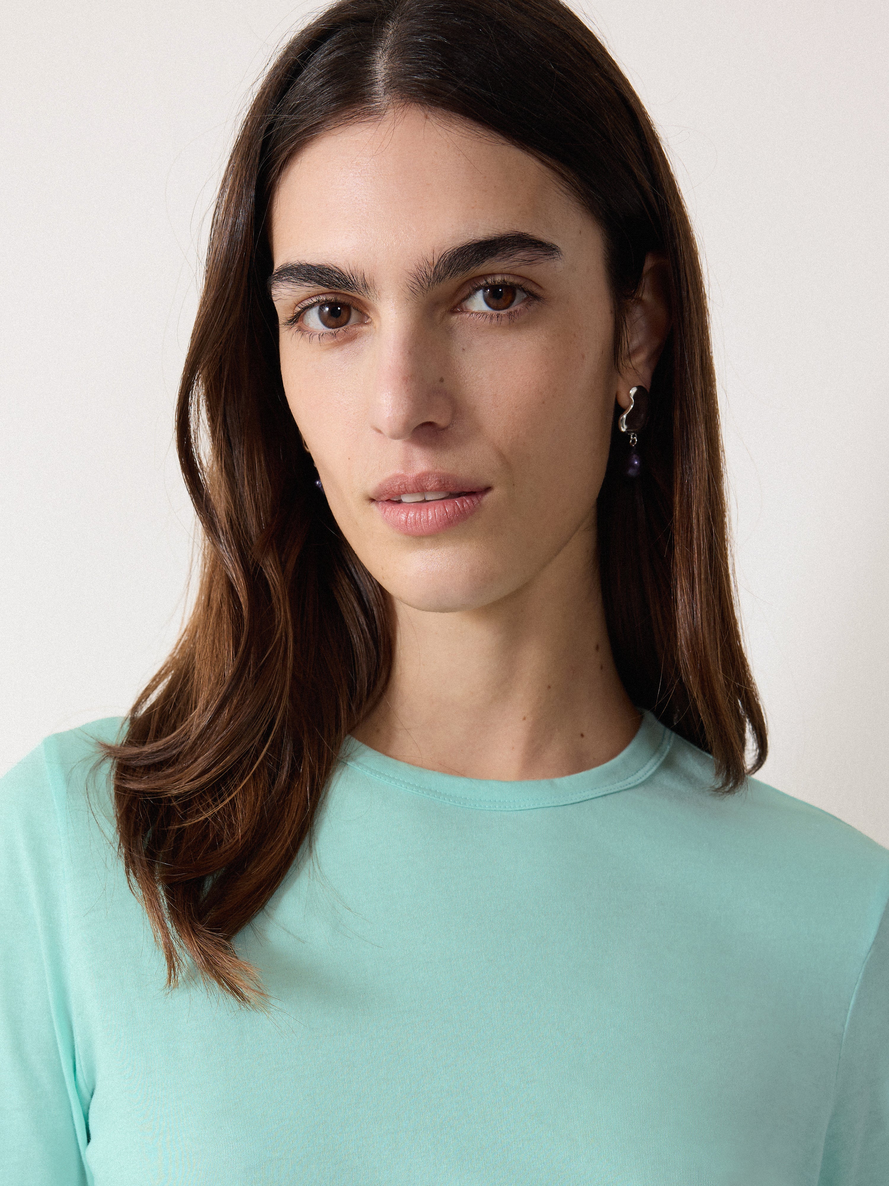 Supima Cotton Long Sleeve Tee | Green - Image 2
