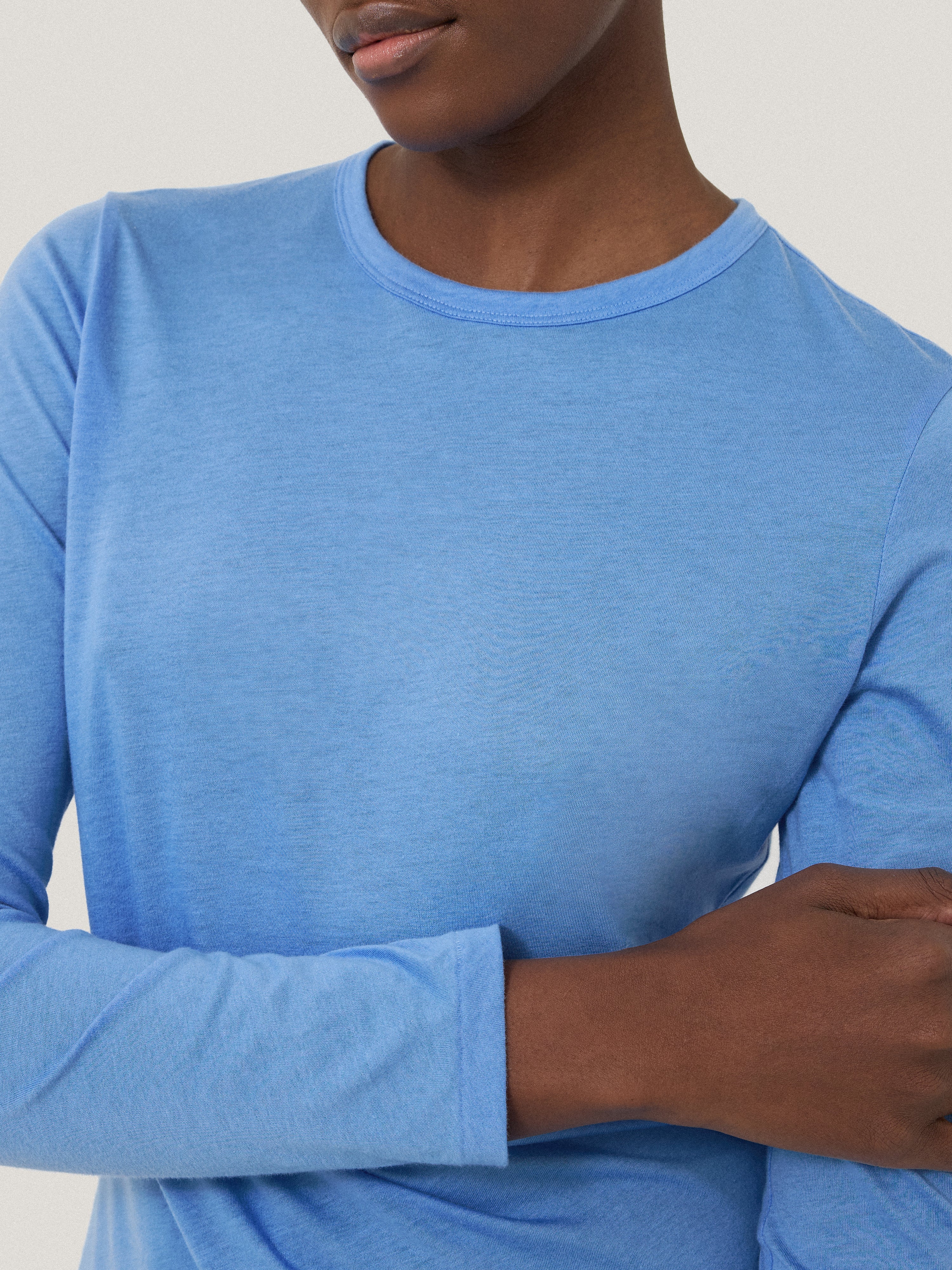 Supima Cotton Long Sleeve Tee | Intense Sky - Image 2