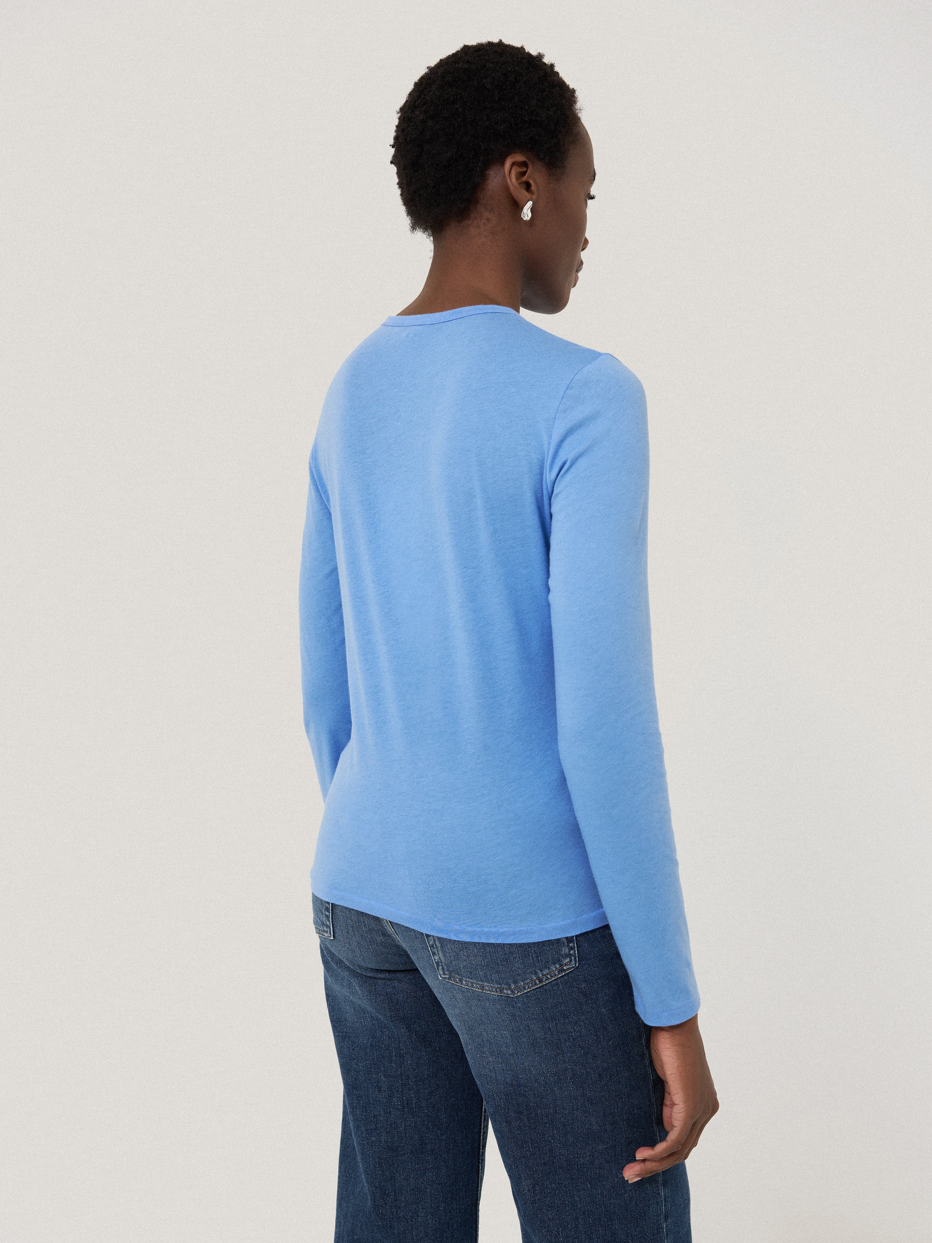 Supima Cotton Long Sleeve Tee | Intense Sky - Image 4
