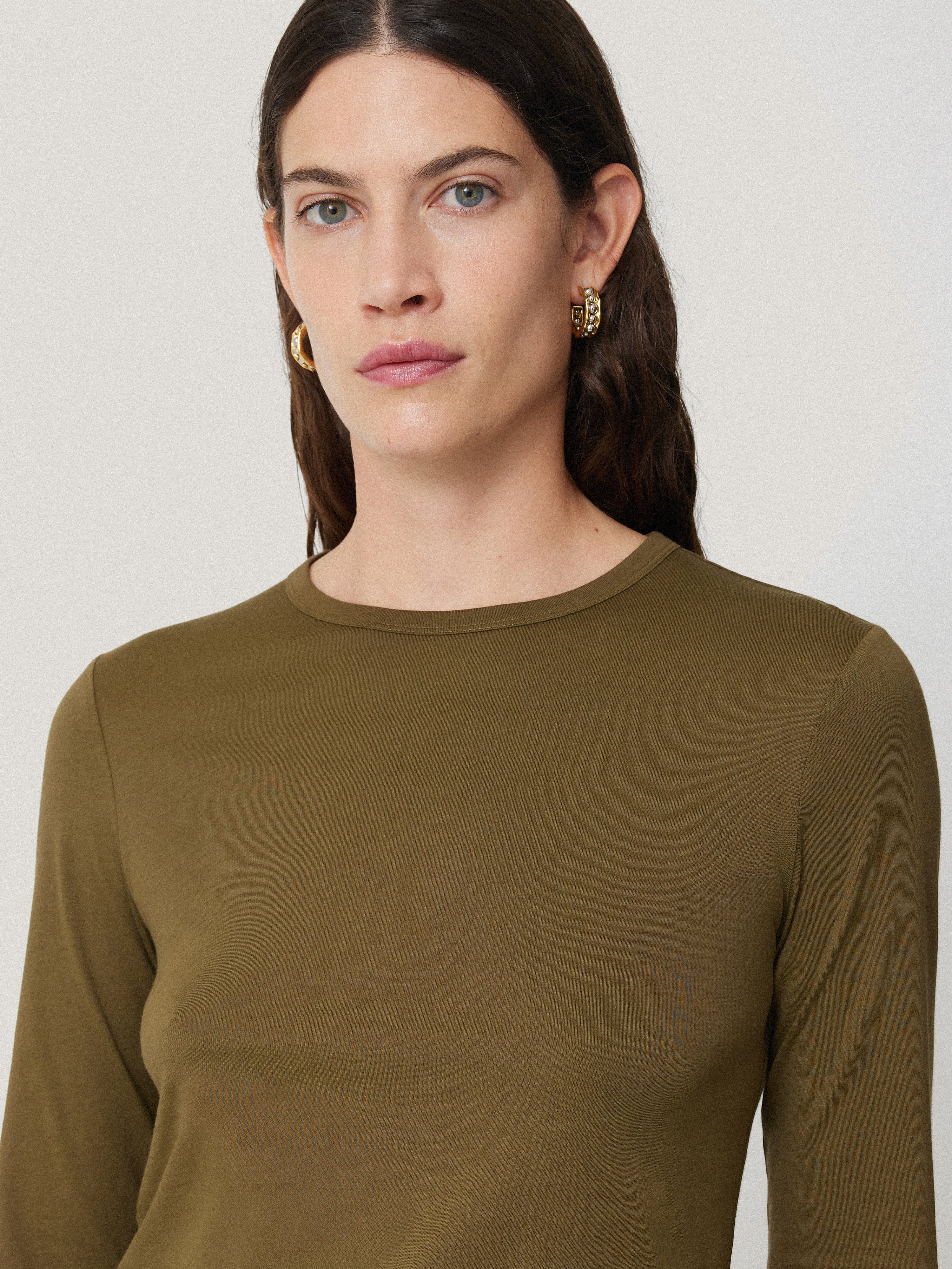Supima Cotton Long Sleeve Tee | Olive - Image 2