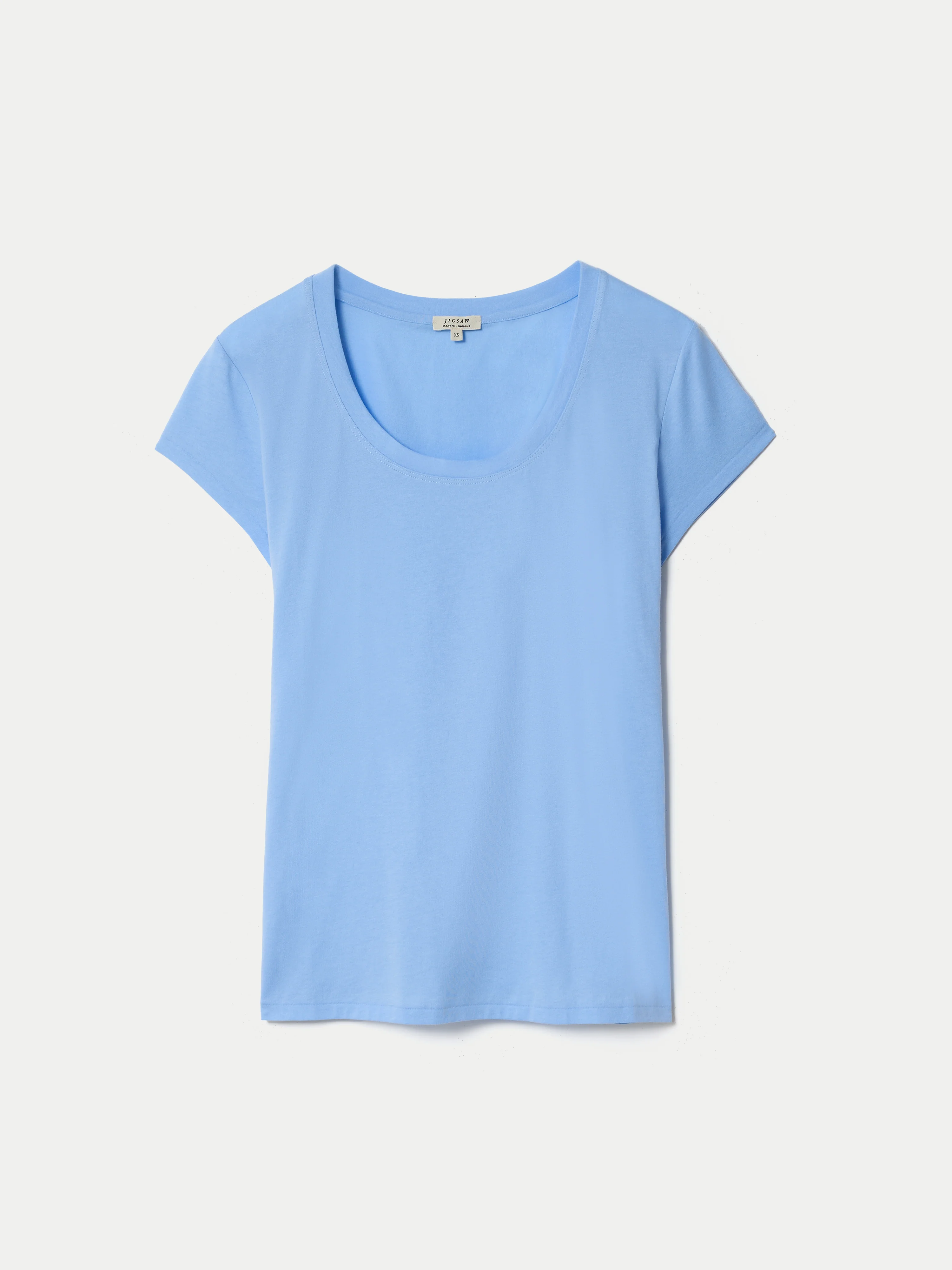 Supima Cotton Scoop Neck T-shirt | Shirt Blue - Image 5