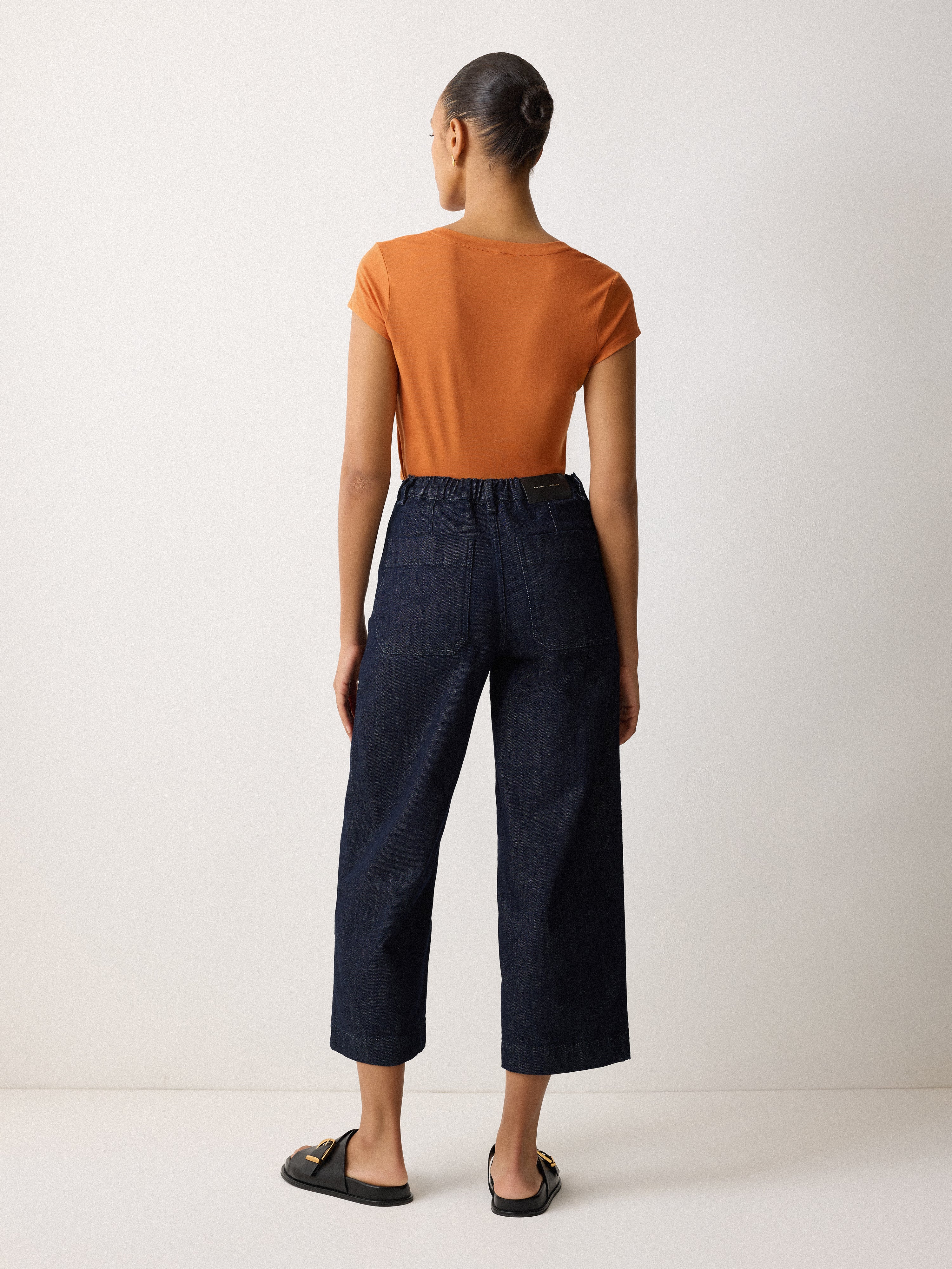Supima Cotton Scoop Neck T-shirt | Orange Shimmer - Image 4
