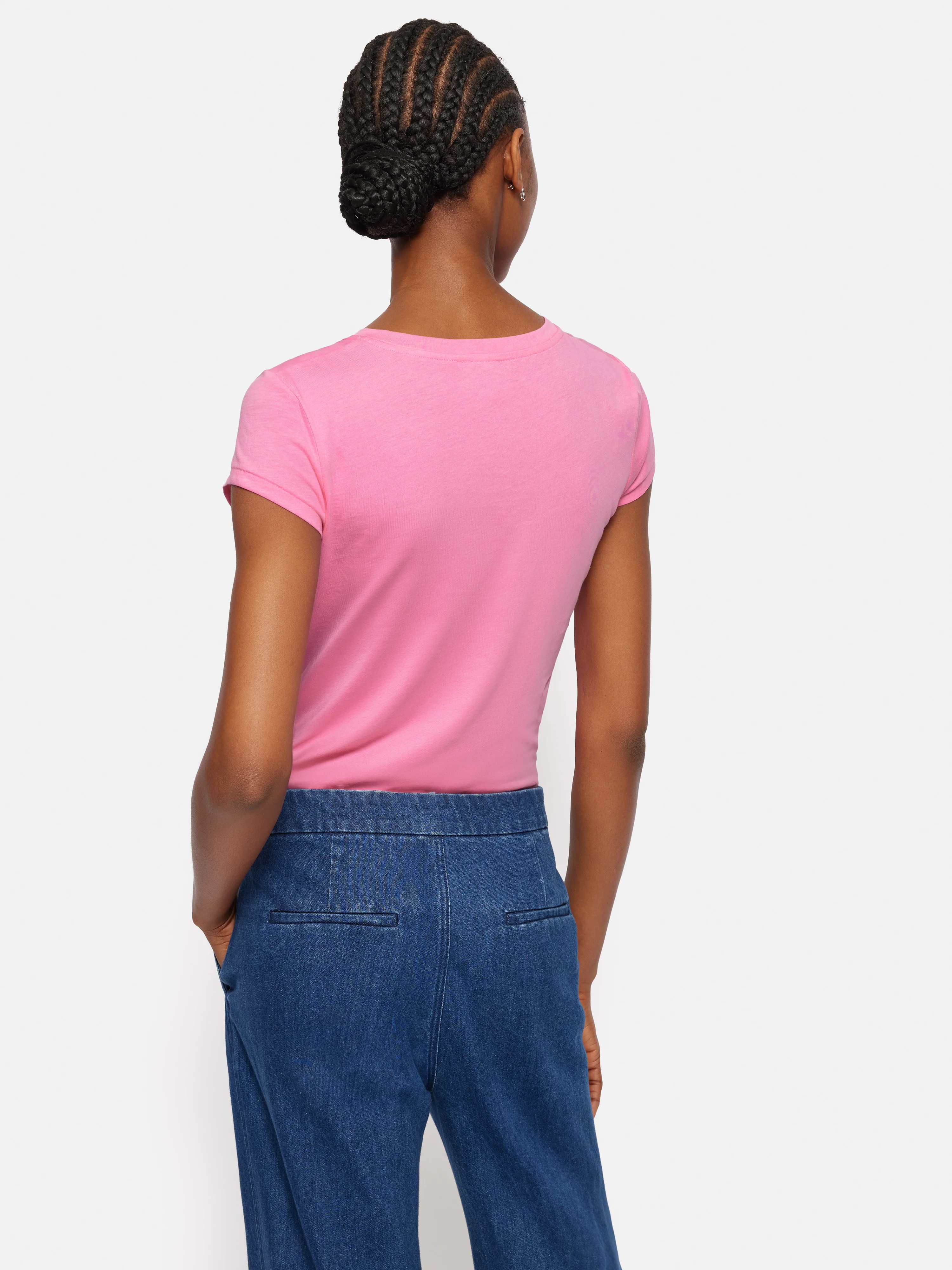 Supima Cotton Scoop Neck Tee | Pop Pink - Image 4
