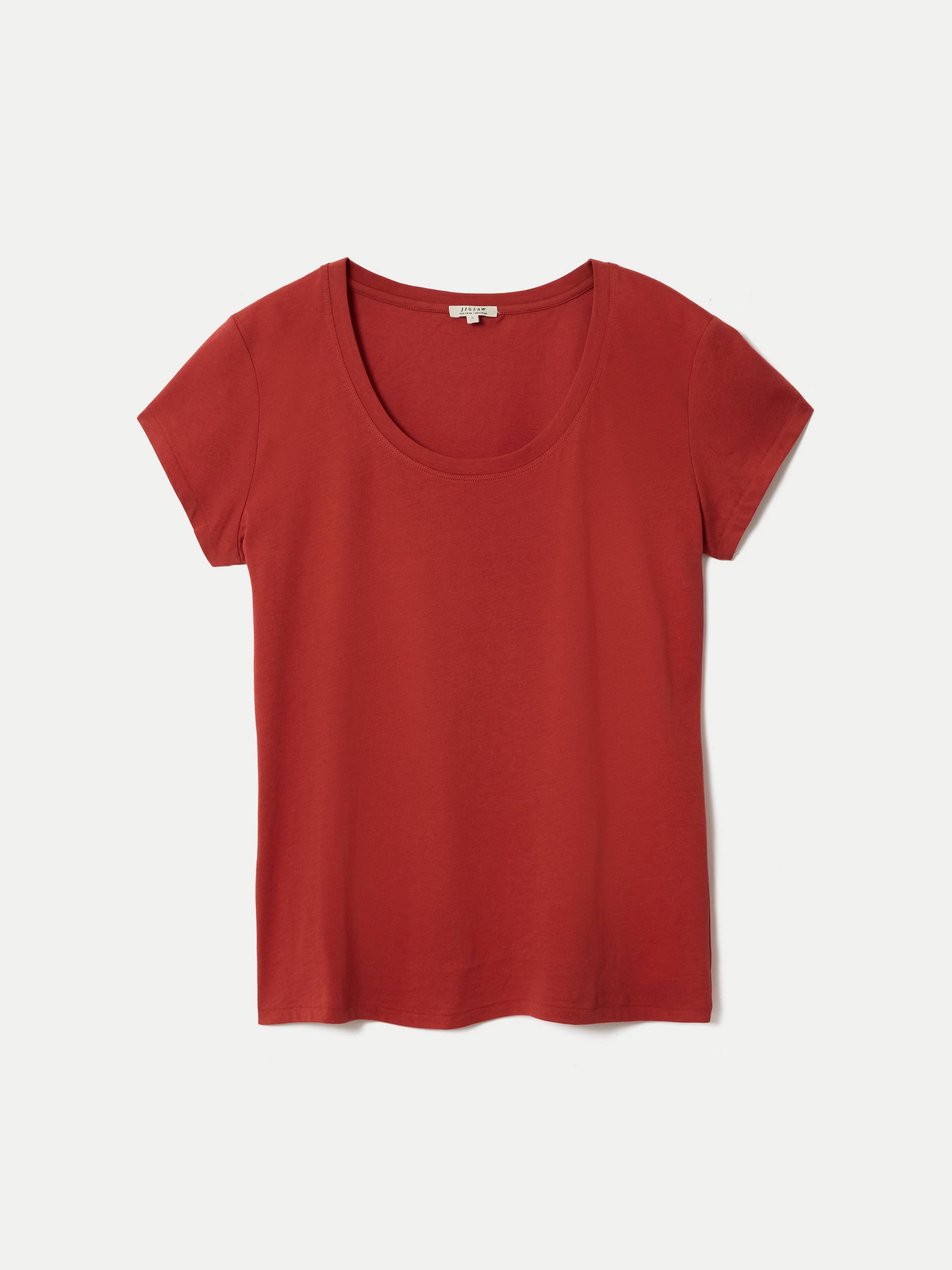 Supima Cotton Scoop Neck T-shirt | Red - Image 5