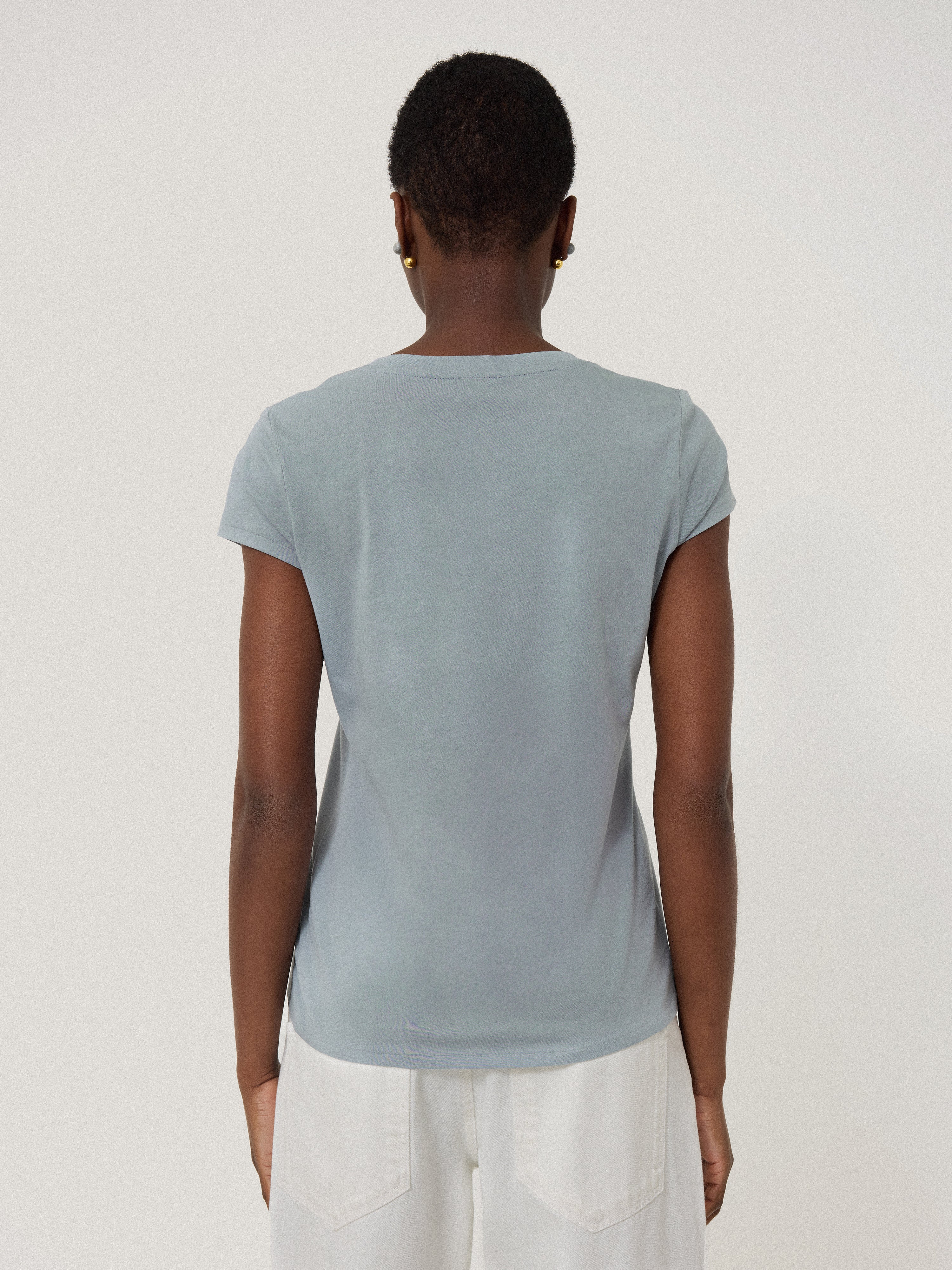 Supima Cotton Scoop Neck Tee | Summer Rain - Image 3