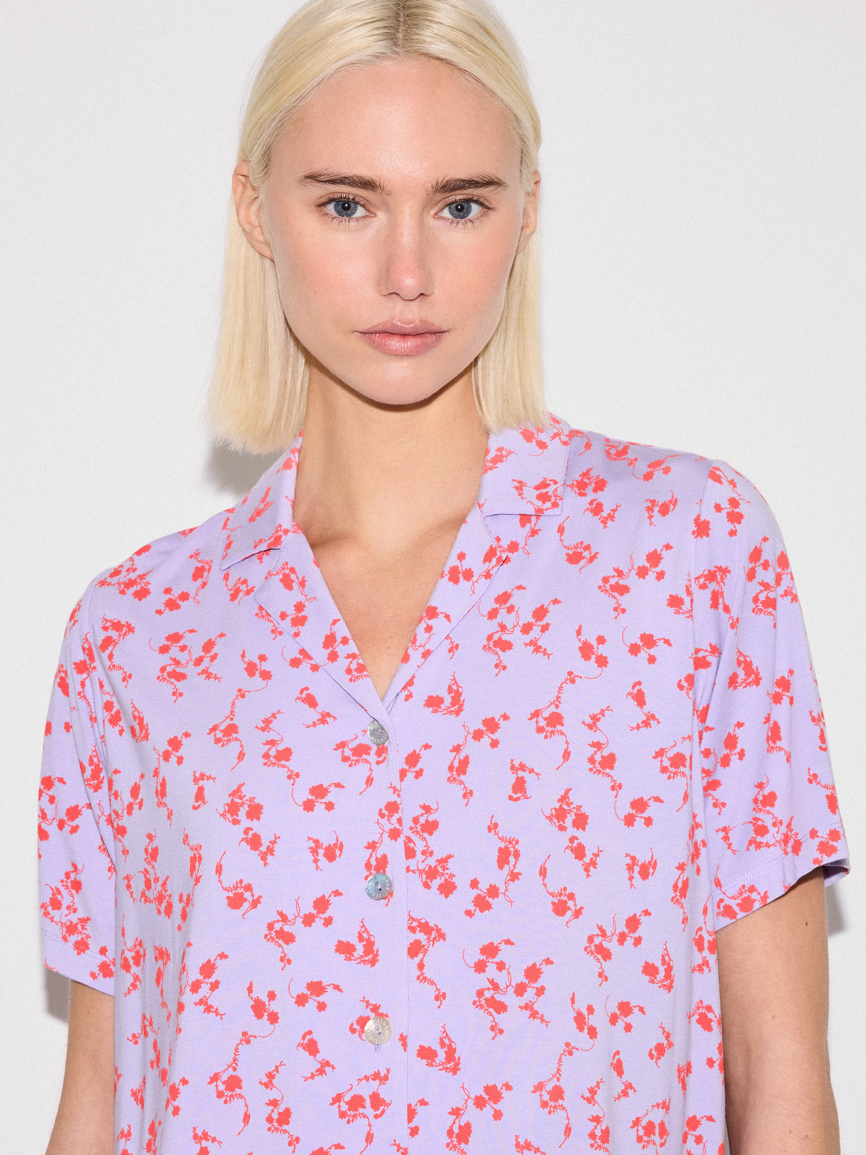 Swirl Posy Cropped Pyjama | LILAC - Image 3