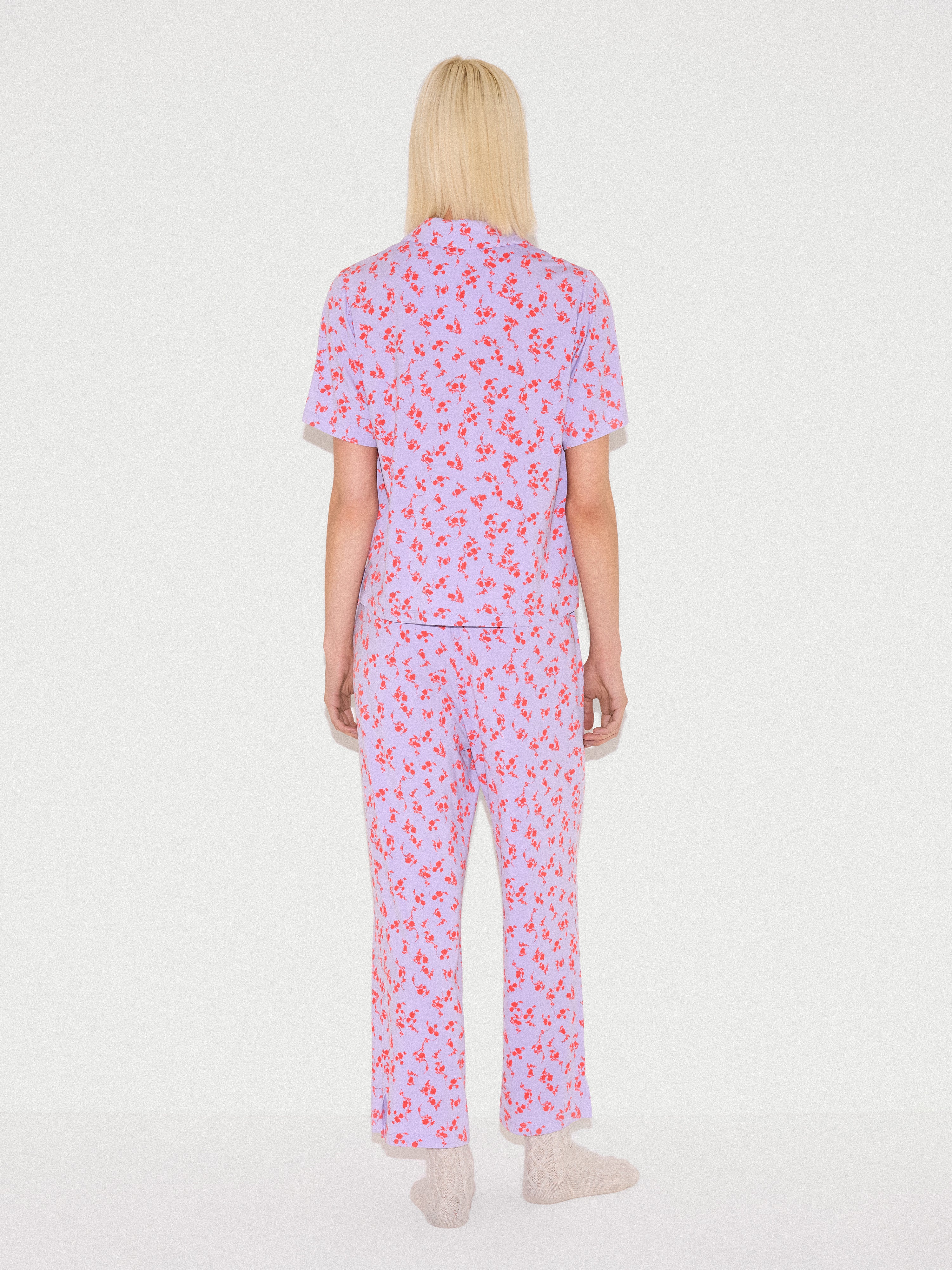 Swirl Posy Cropped Pyjama | LILAC - Image 5