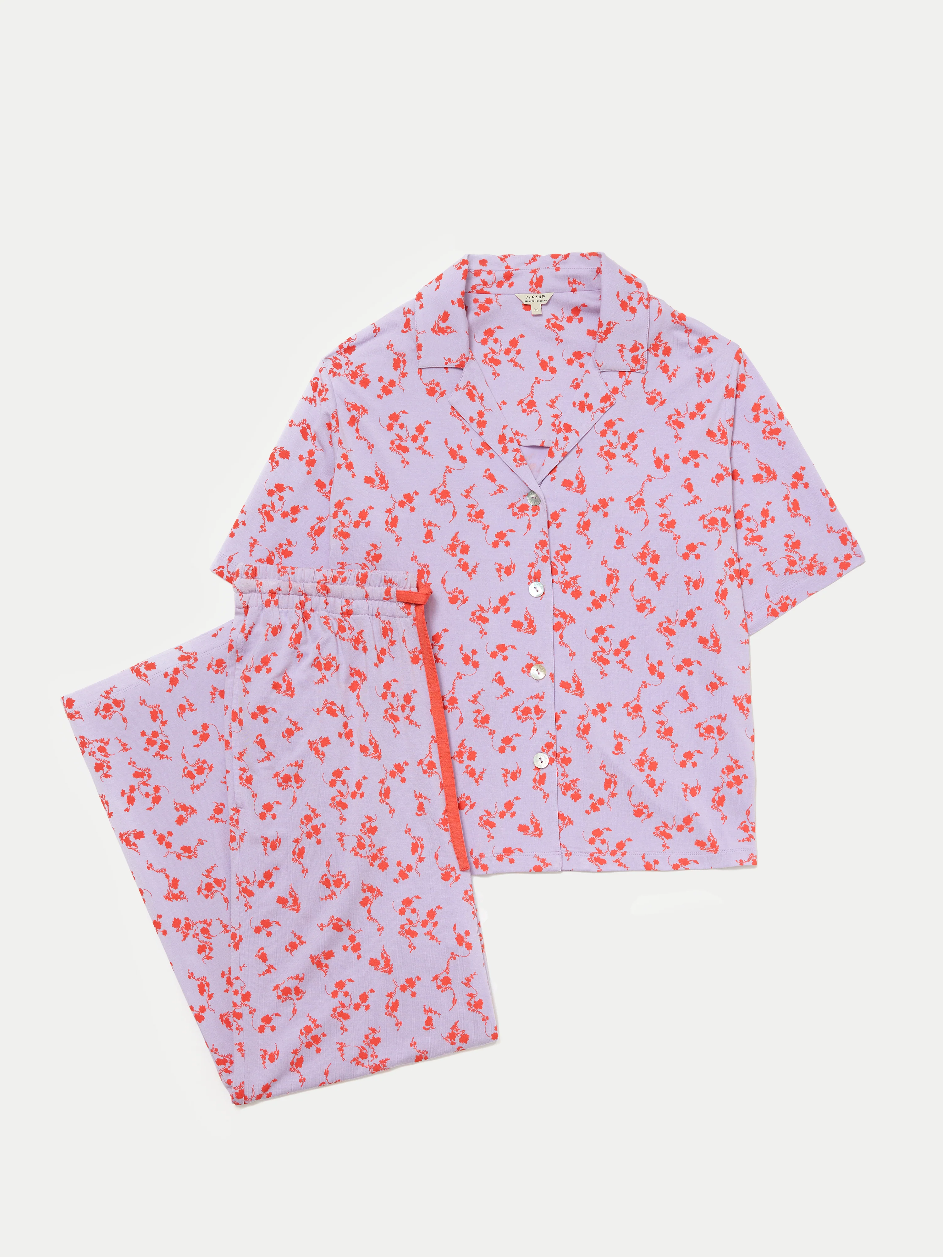 Swirl Posy Cropped Pyjama | LILAC - Image 6