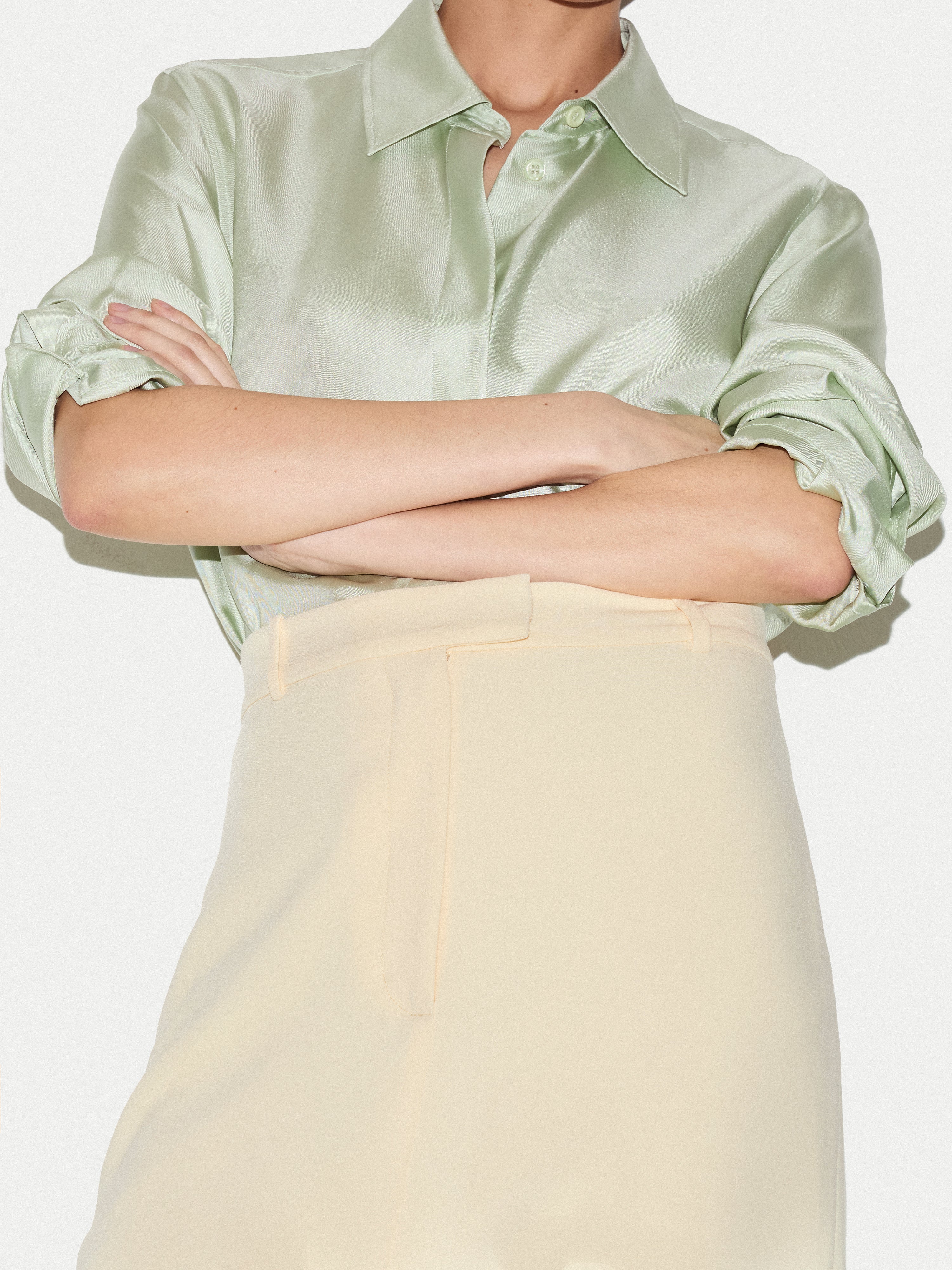 Tailored Split Front Skirt | Yellow - Image 5