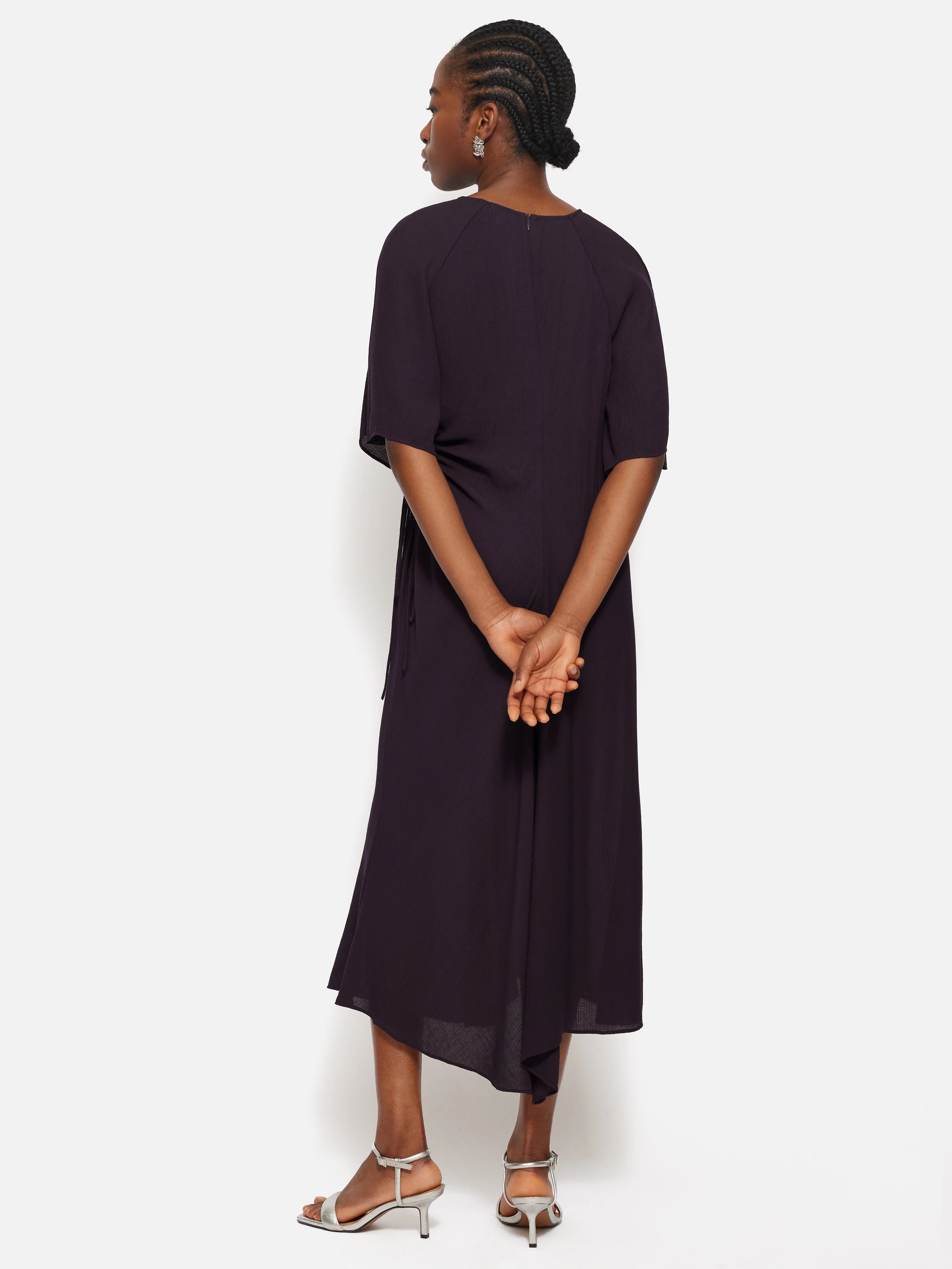 Textured Asymmetric Dress | Purple - Image 5