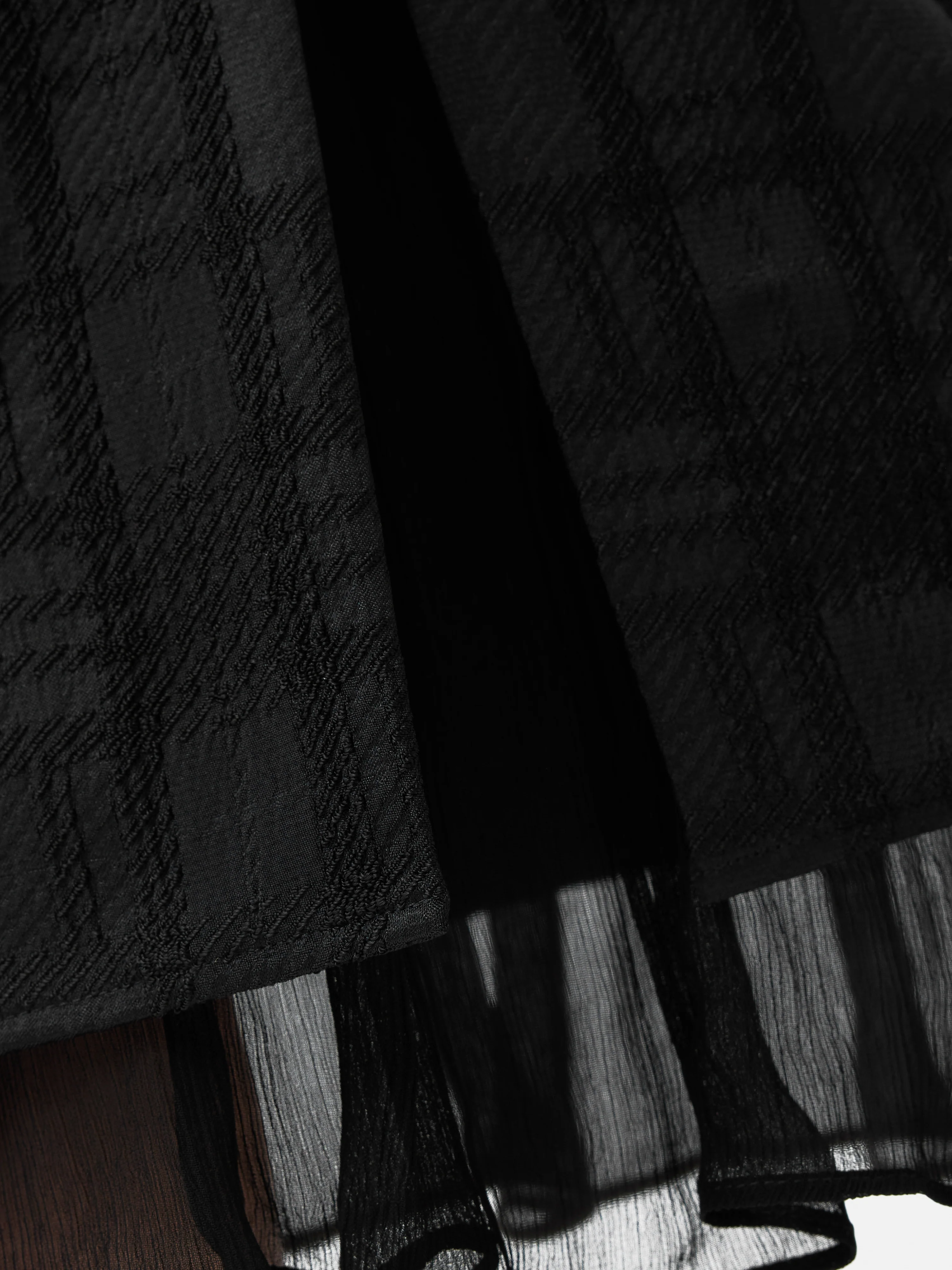 Textured Check Midi Dress | Black - Image 7