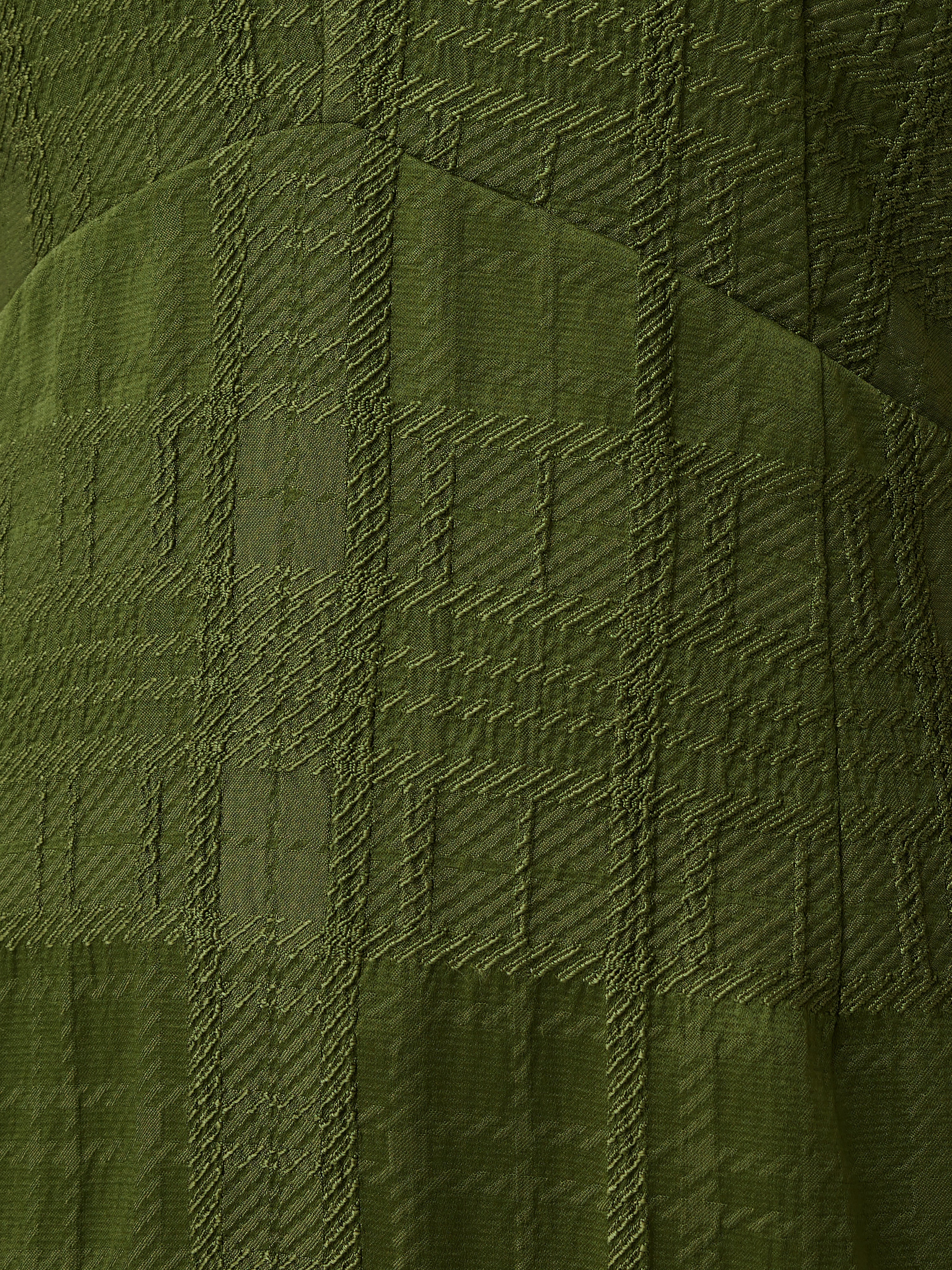 Textured Check Midi Dress | Green - Image 7