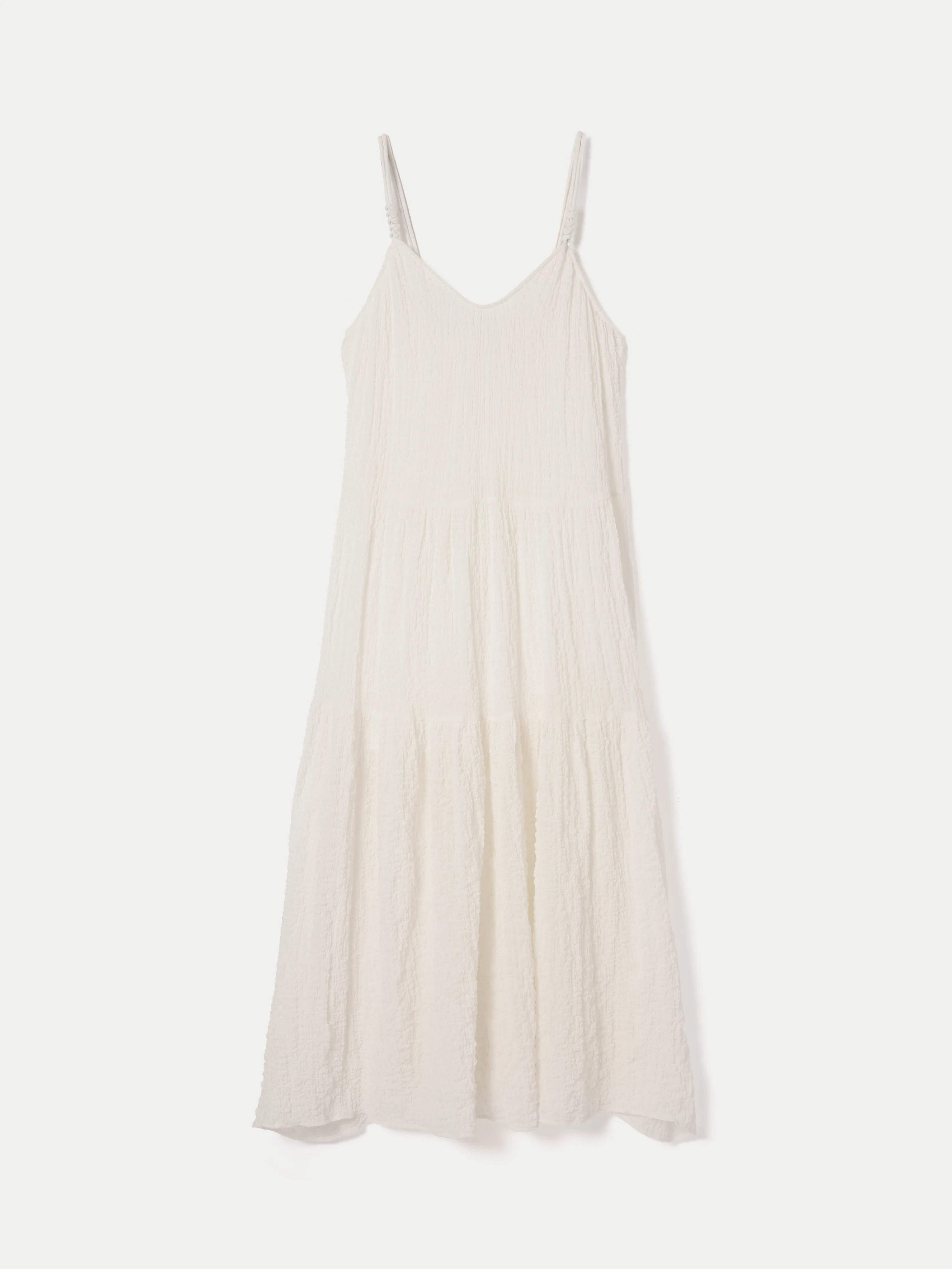 Textured Cotton Maxi Dress | White - Image 7