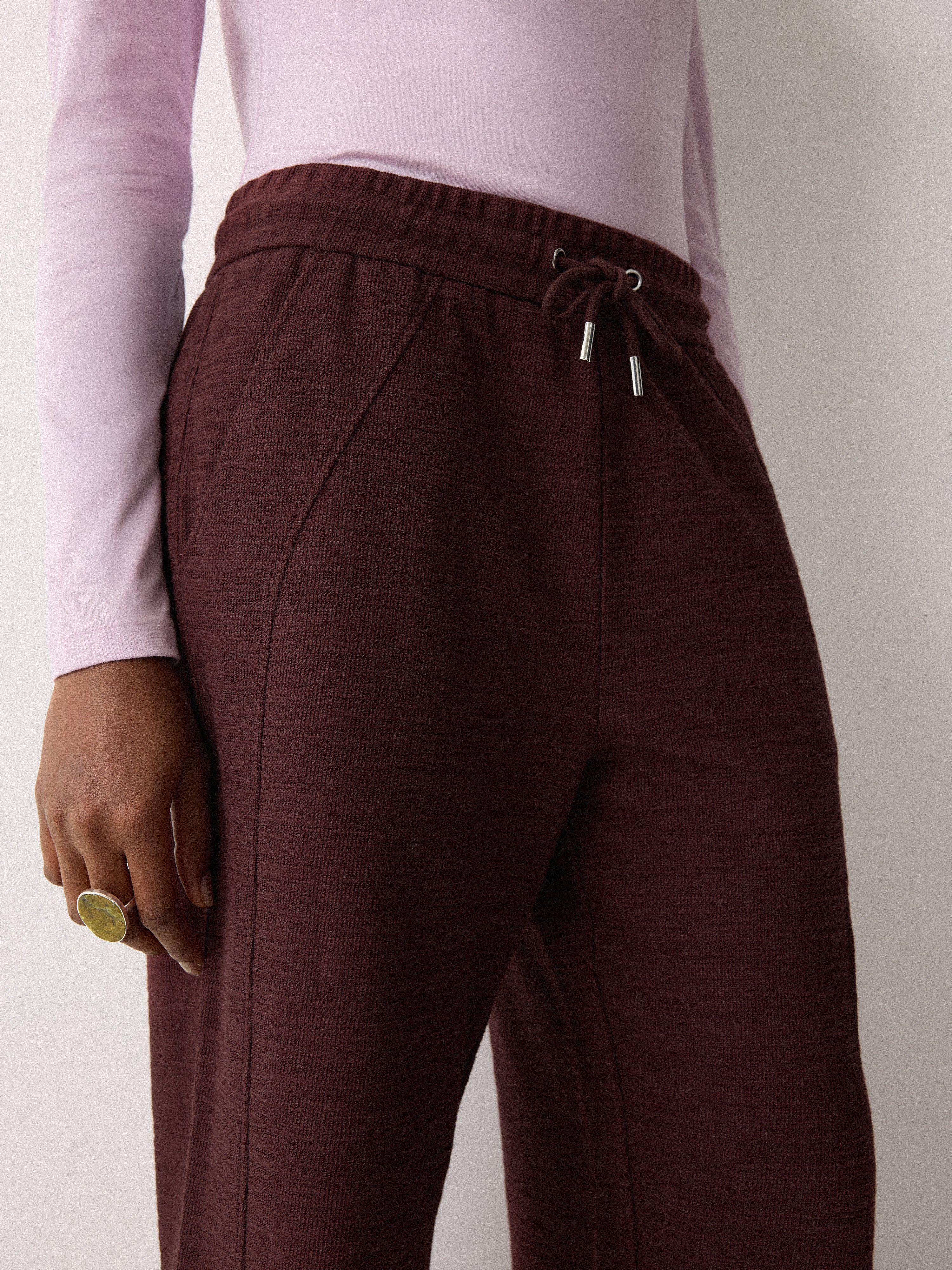 Textured Cotton Slub Sweatpant | Purple - Image 3